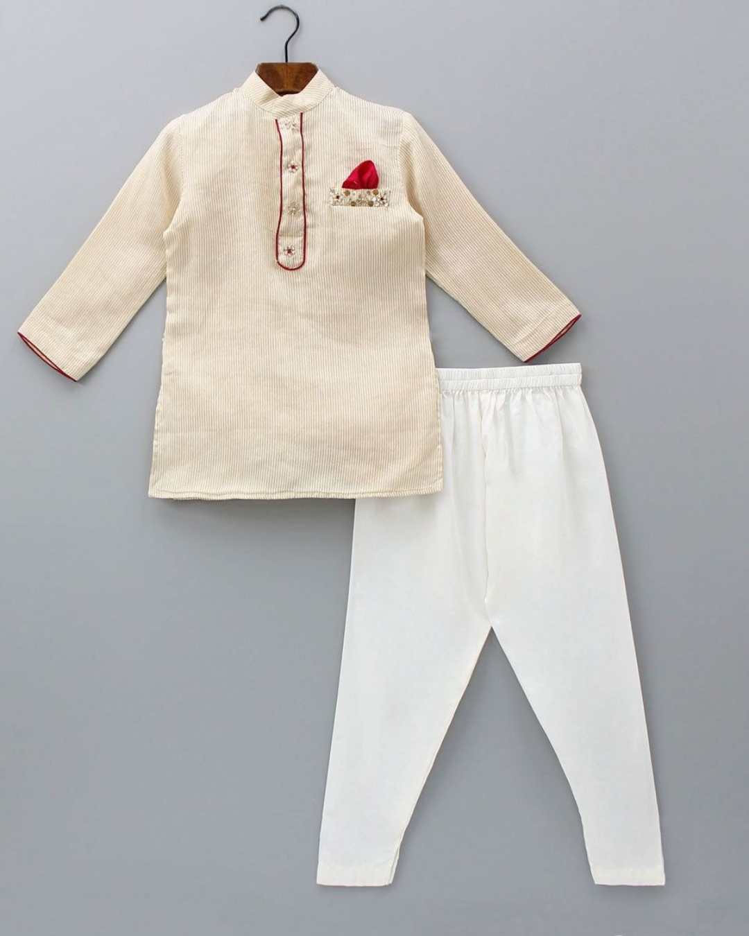 Boys Off-White Opulence Kurta Set