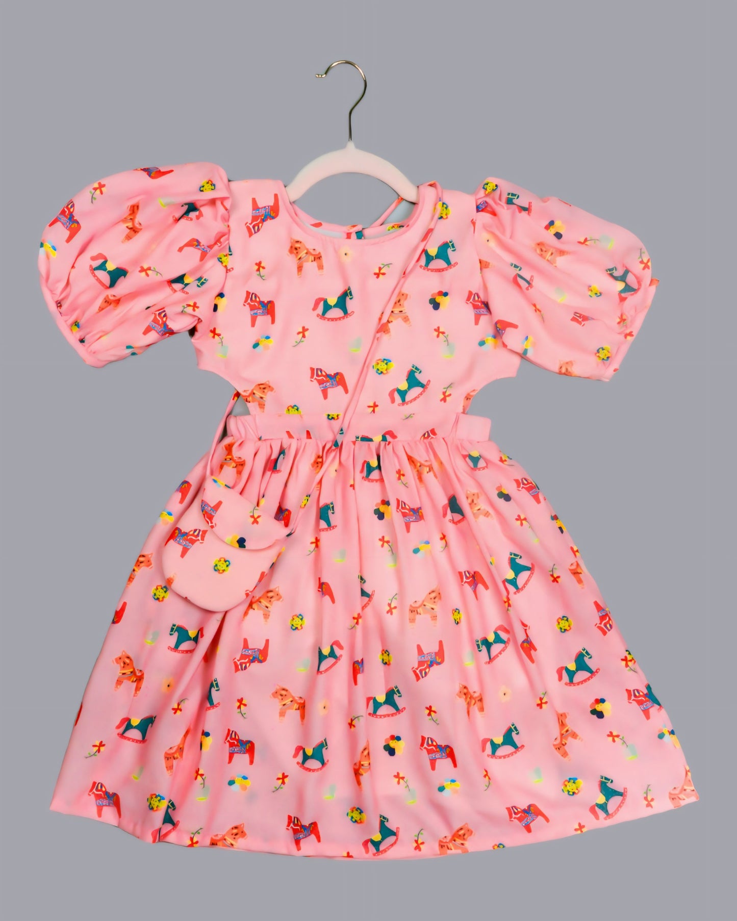 Pink Unicorn Dress With Sling Bag