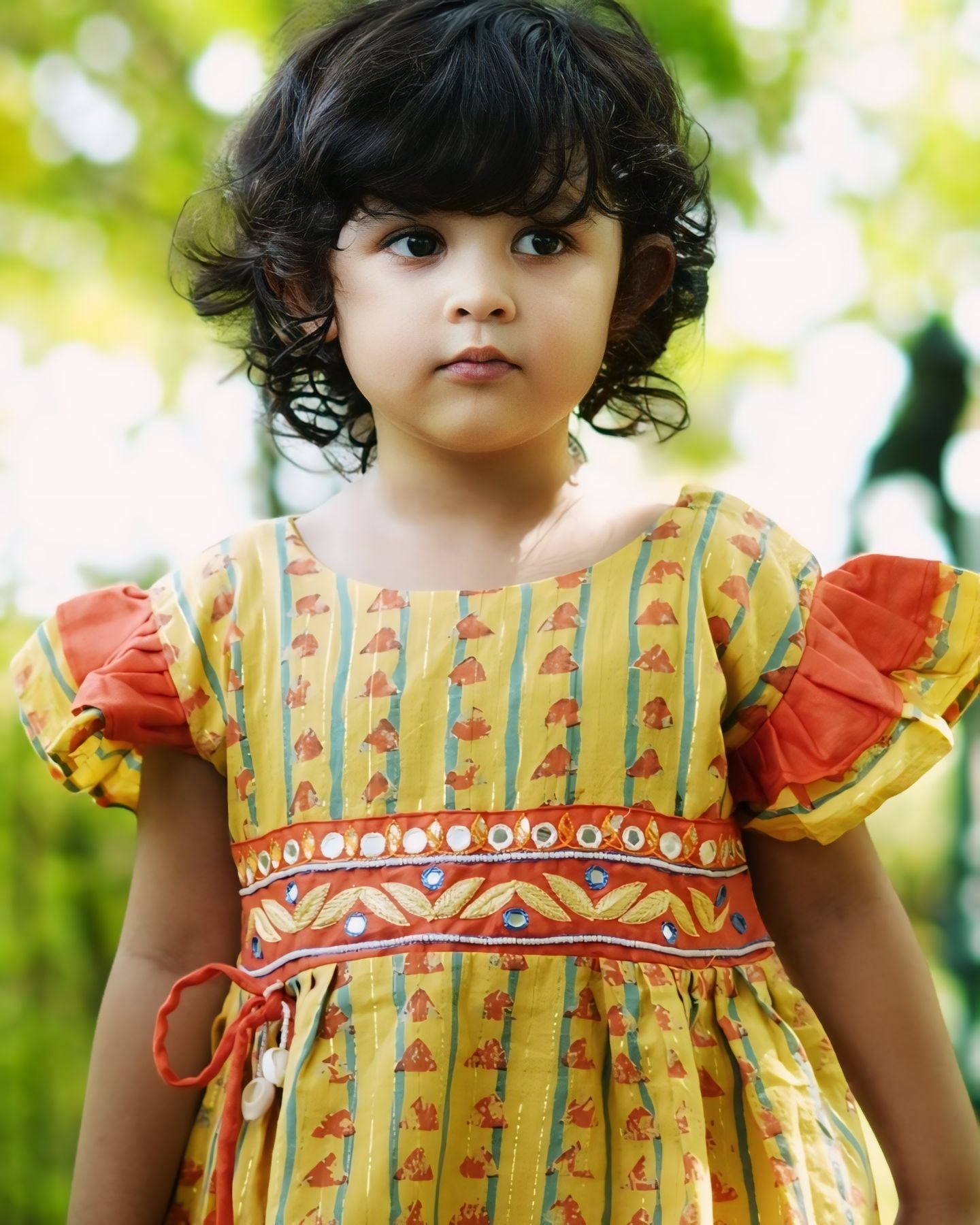 Girls mustard Peplom Style Kurti With Dhoti