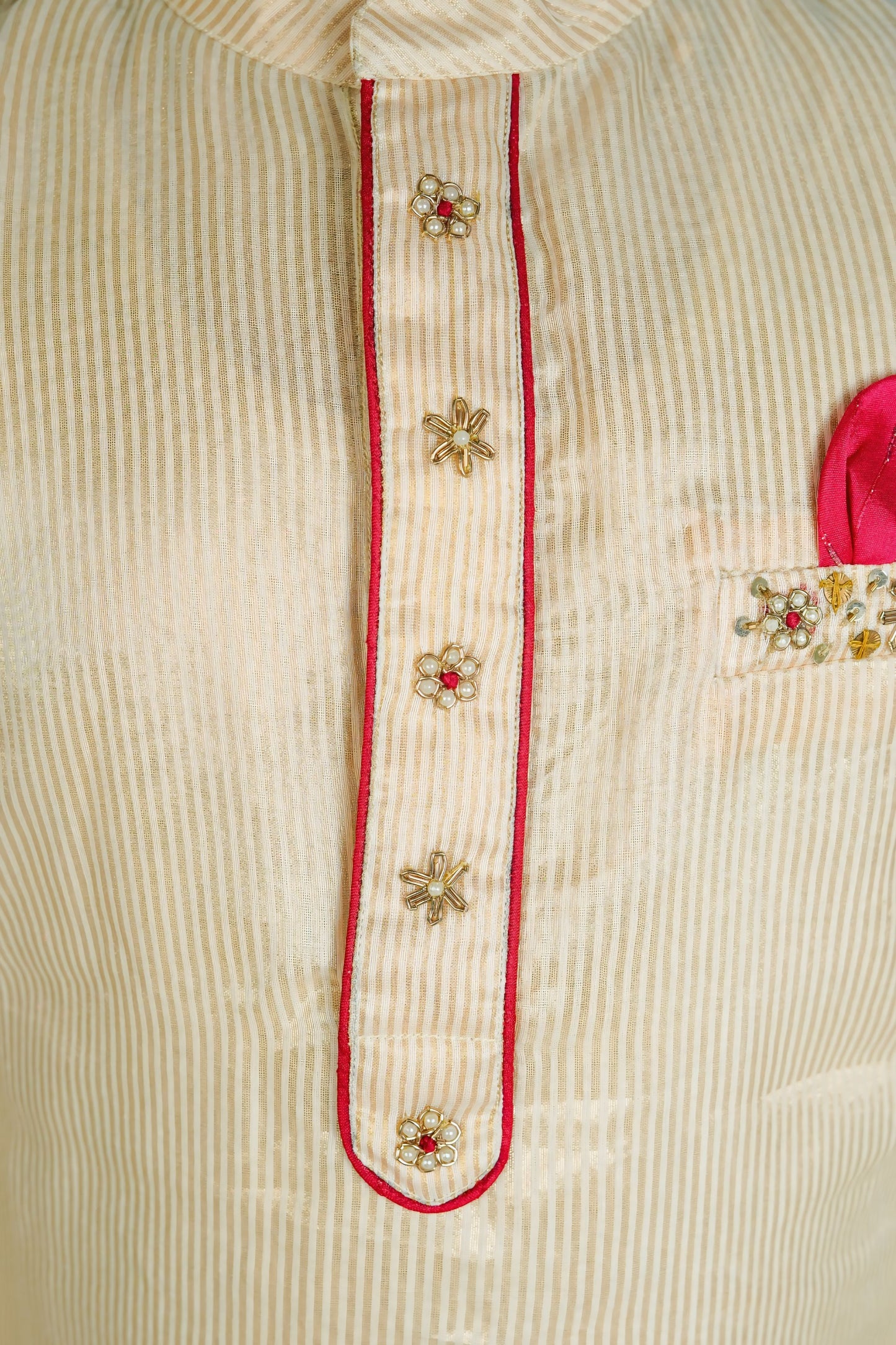 Boys Off-White Opulence Kurta Set