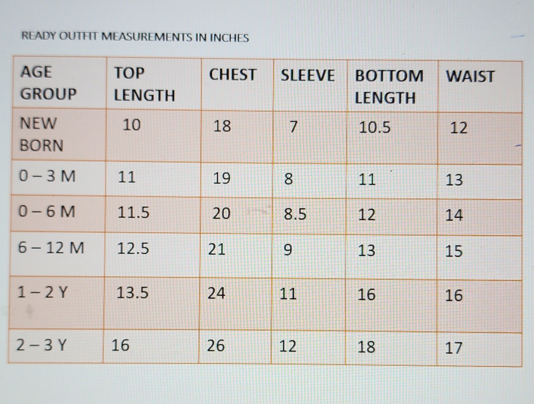 Size Chart