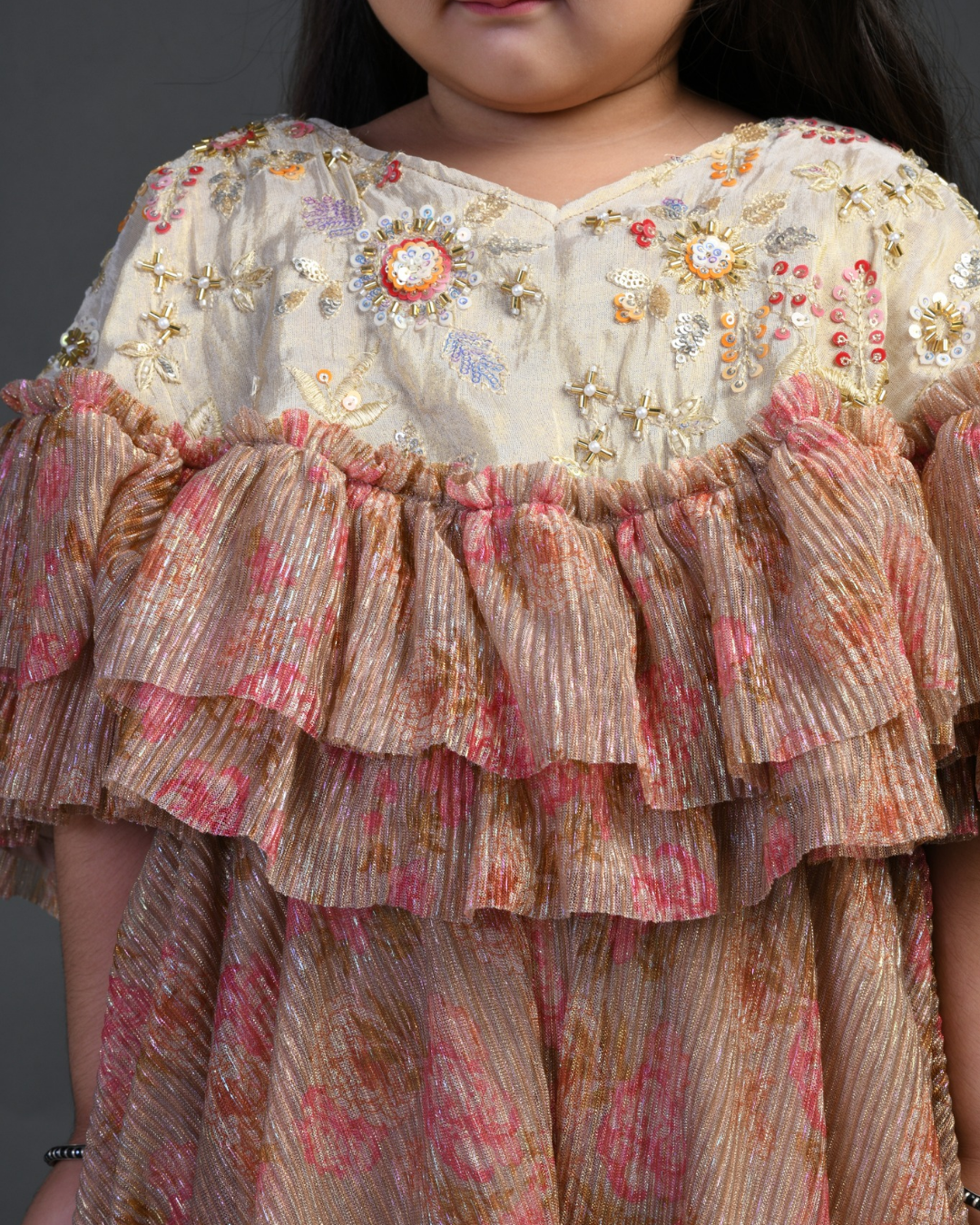 Girls poncho style top with palazzo