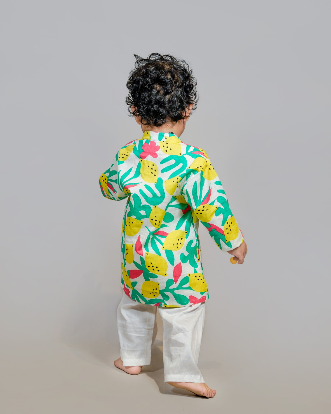 Boys Fruit Print Cotton Kurta Set