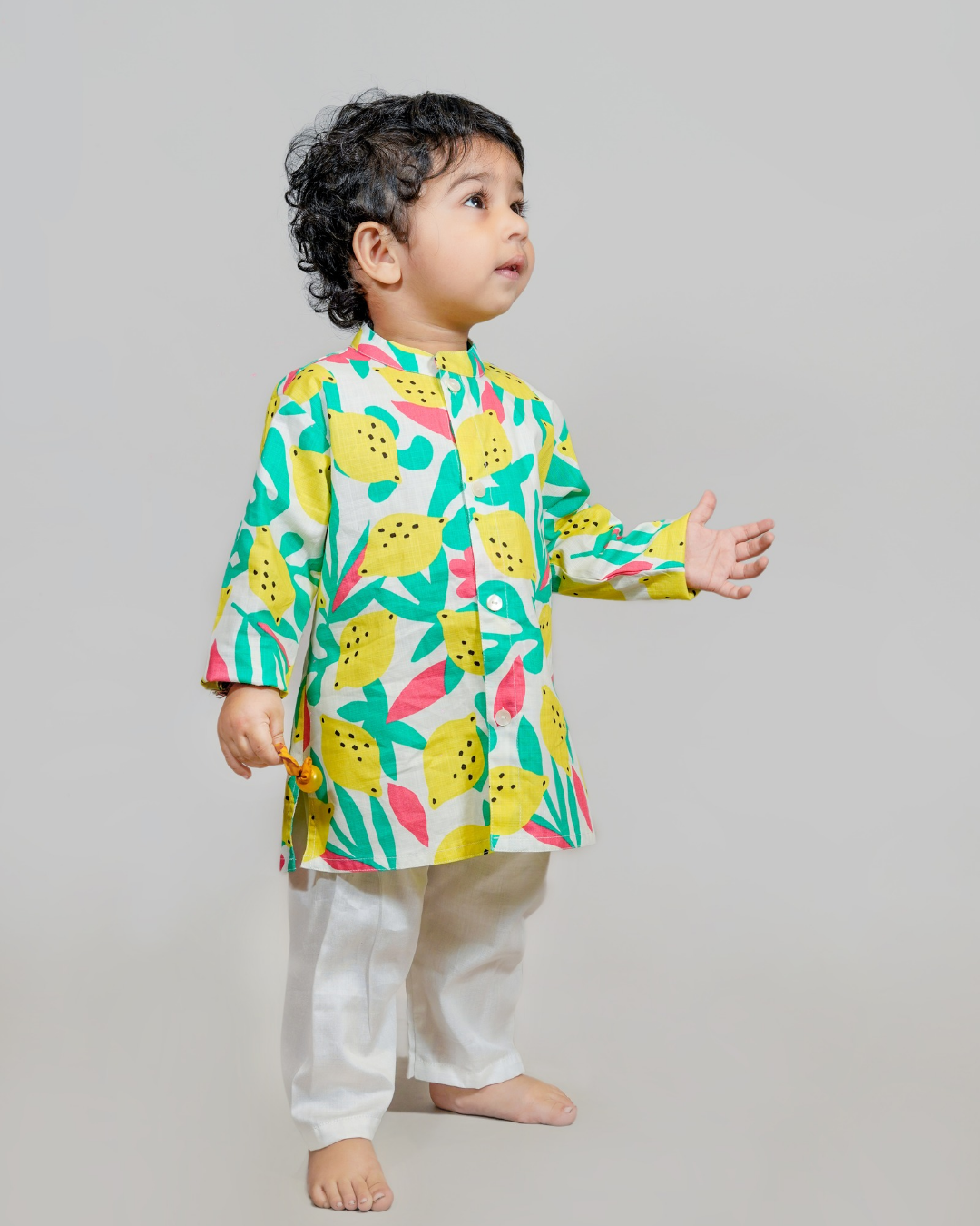Boys Fruit Print Cotton Kurta Set