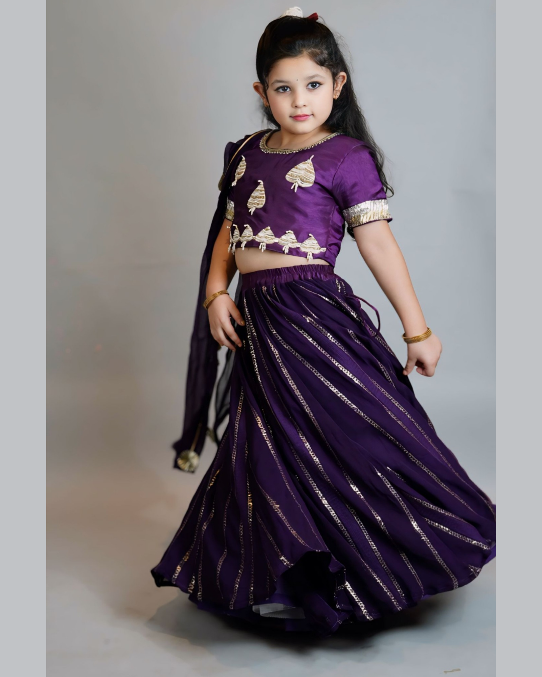 Regal Elegance Dark Purple Lehenga Set