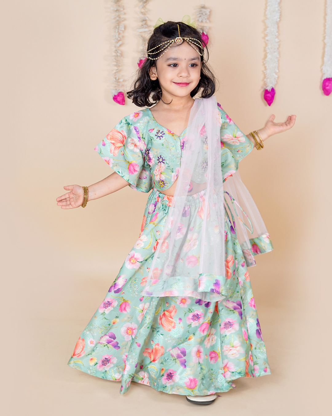 Chanda Mama Girls Flora Lehenga Set