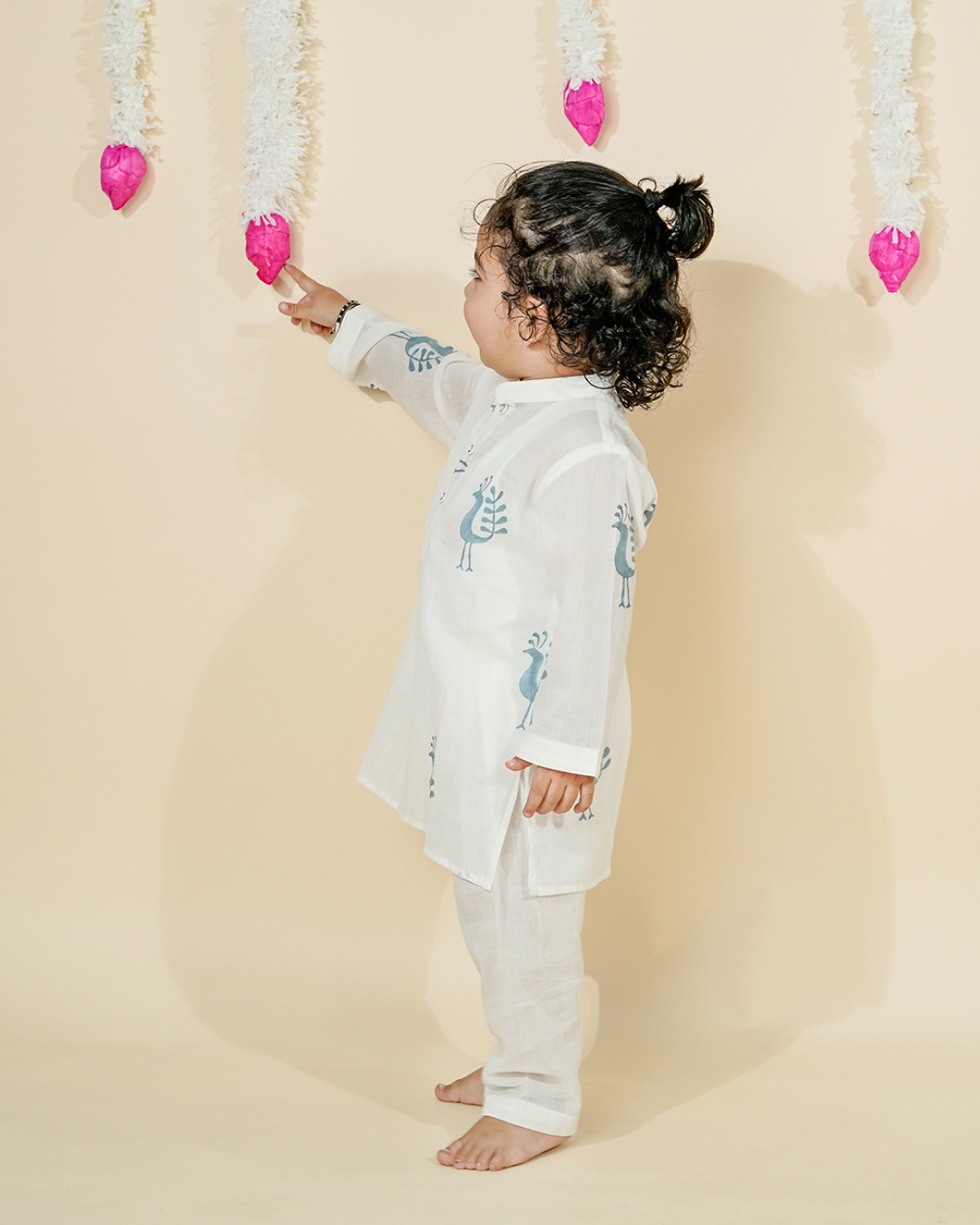 Peacock Pride Cotton Kurta Set for Baby Boy