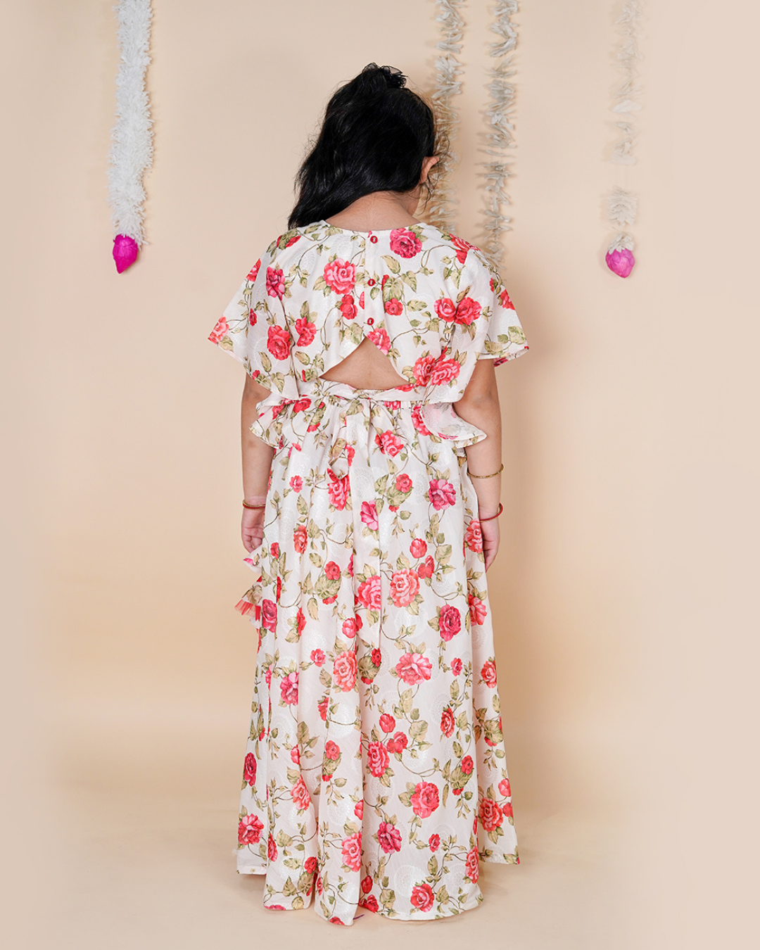 Little Blossom – Floral Muslin Lehenga Set for Girls