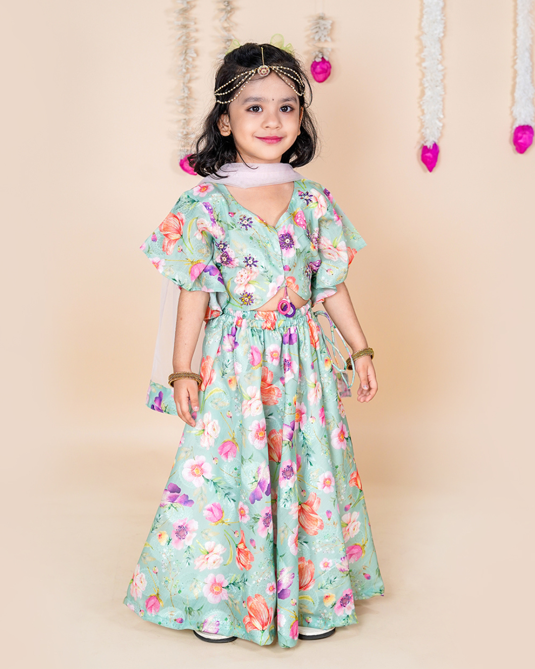 Chanda Mama Girls Flora Lehenga Set