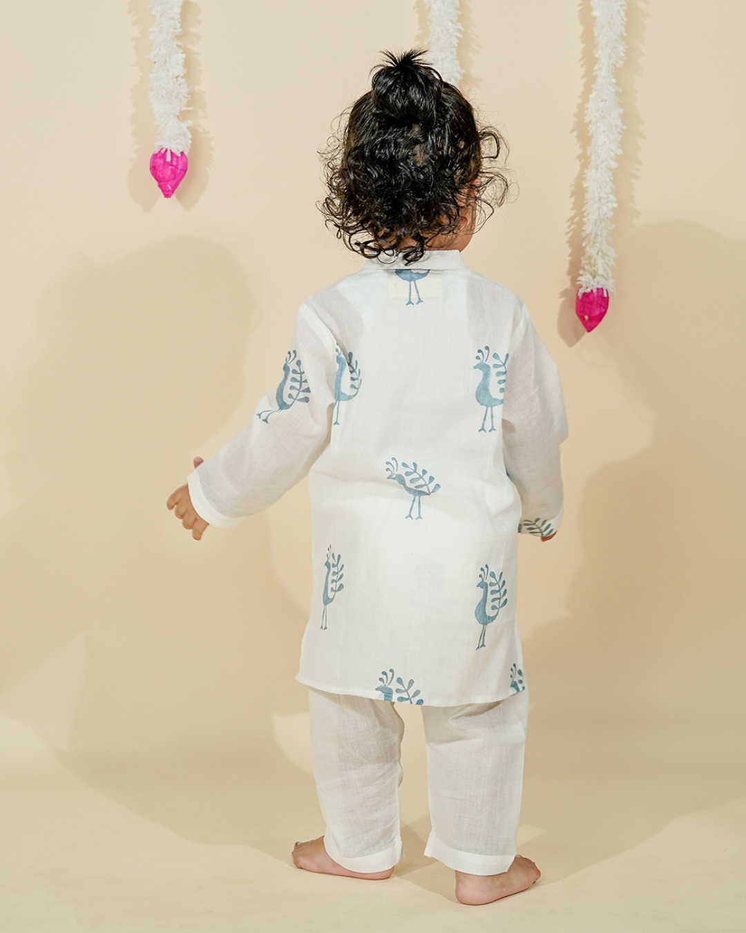 Peacock Pride Cotton Kurta Set for Baby Boy