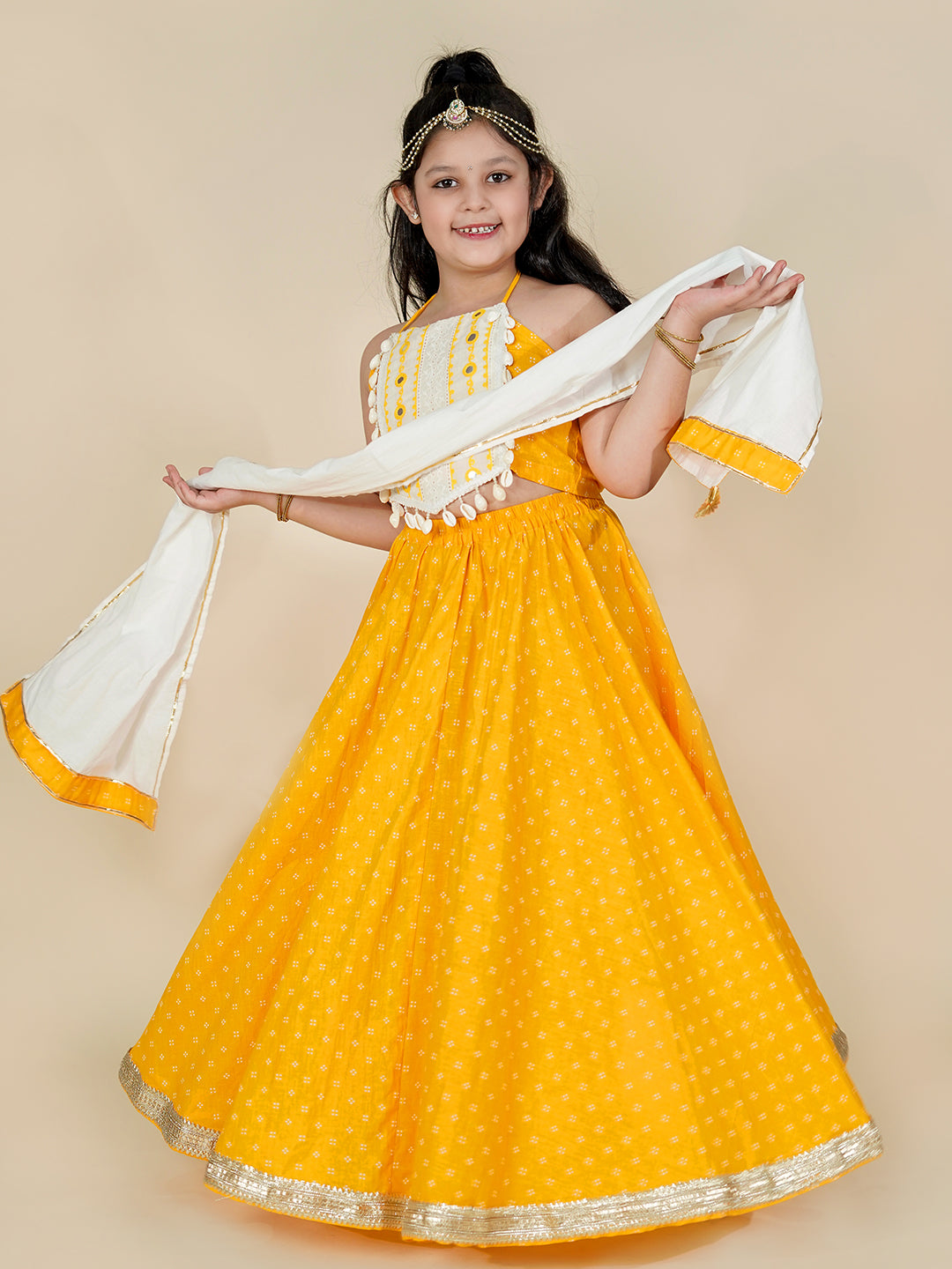 Dandiya Nights – Navratri Lehenga Choli in Mustard Yellow