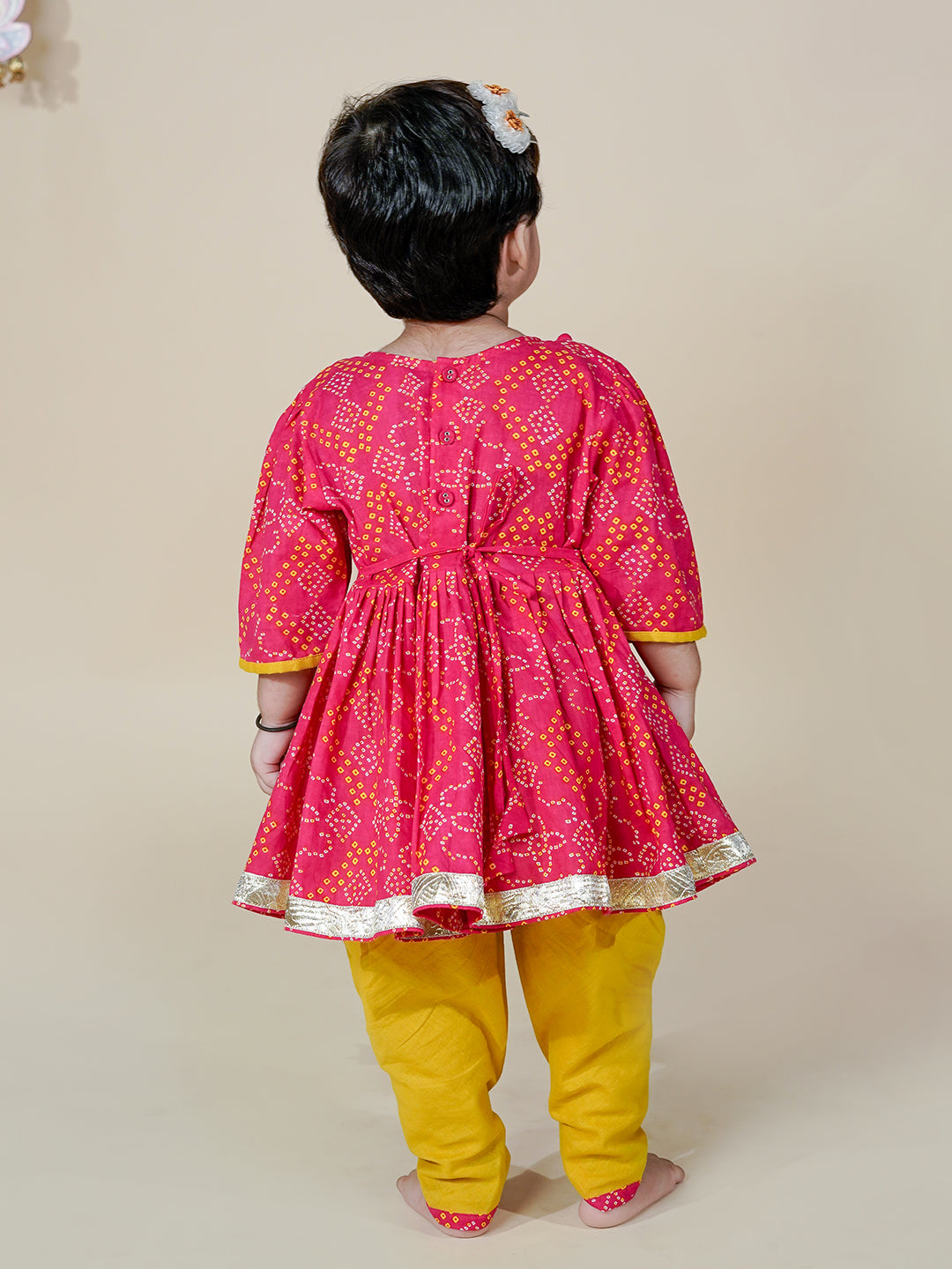 Ethnic Glow – Pink Printed Kurta Dhoti Set for Baby Girls