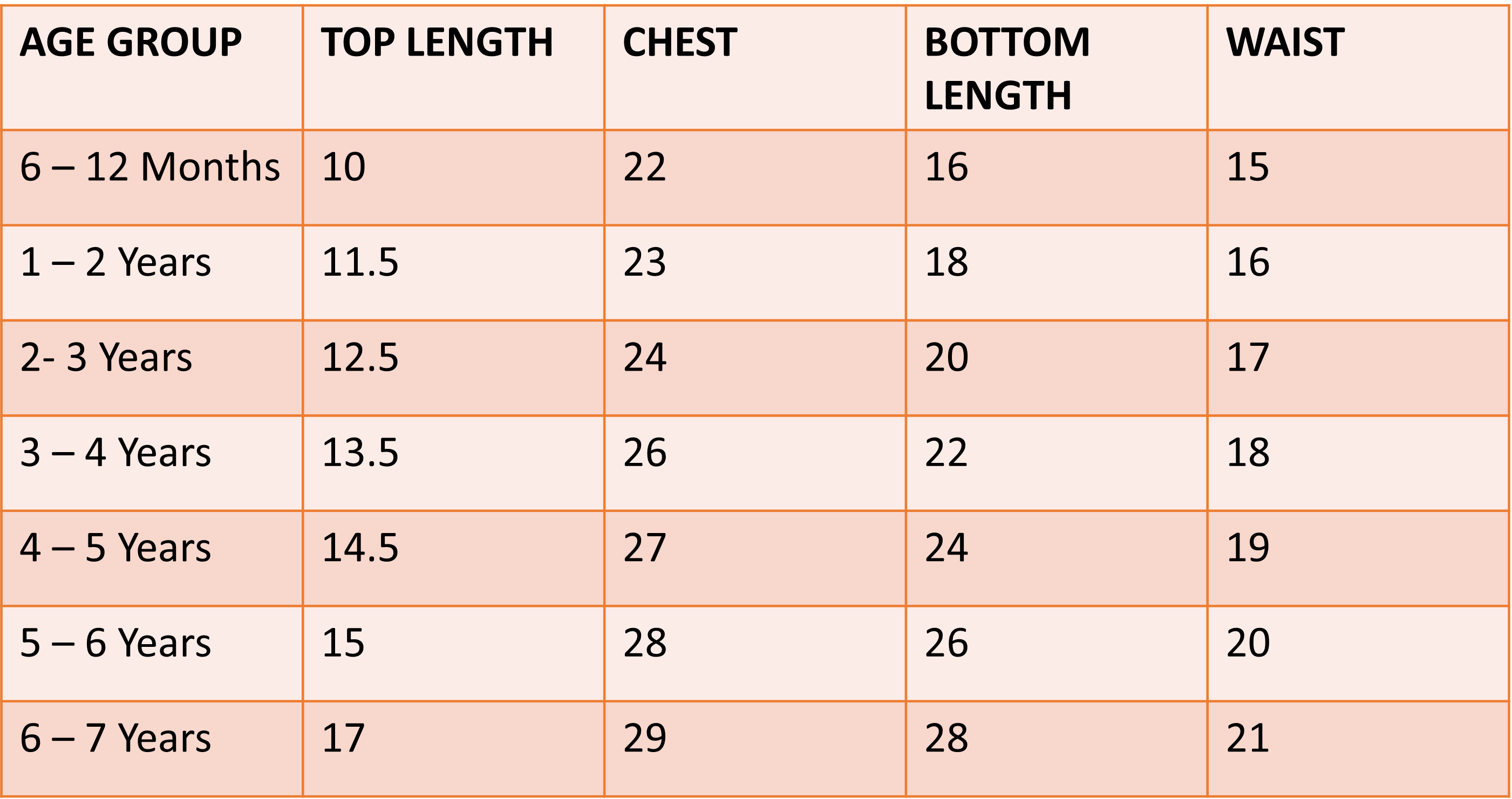Size Chart
