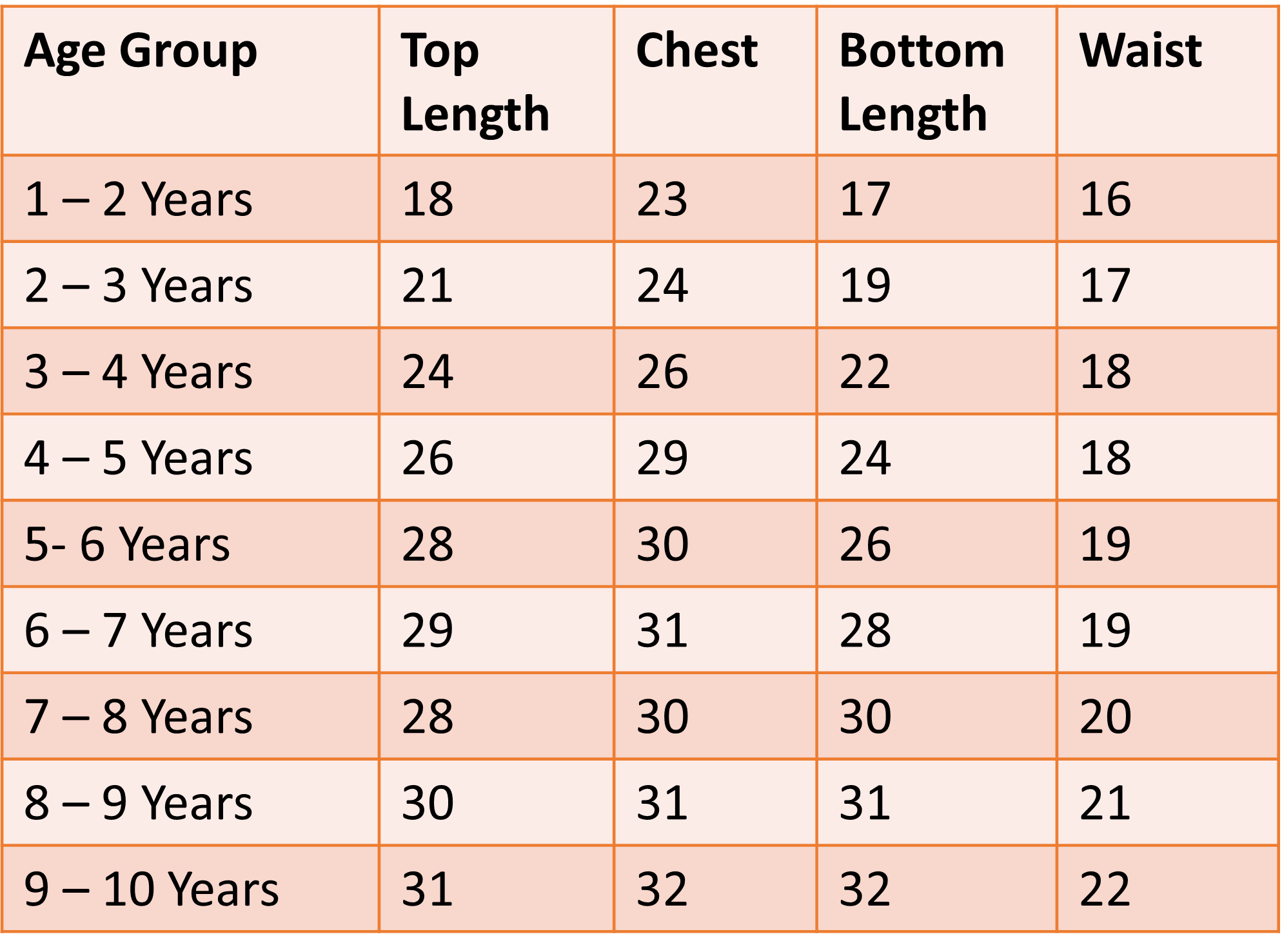 Size Chart