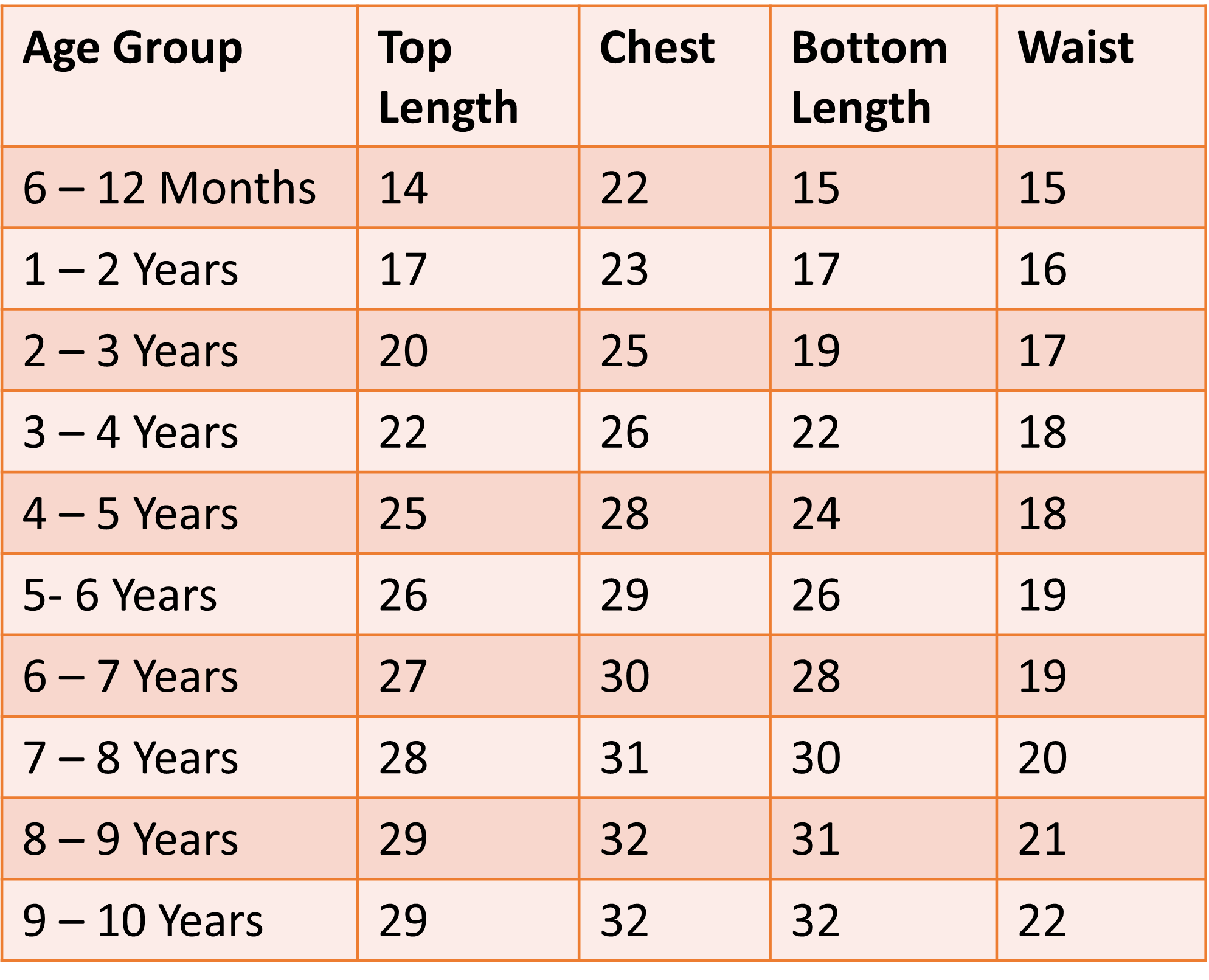 Size Chart