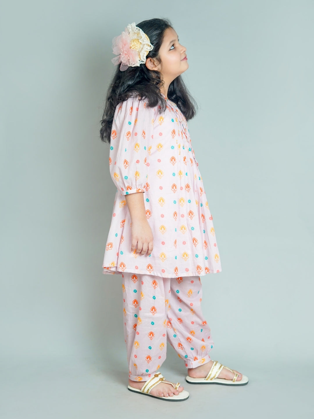 Tiny Trendsetter – Pastel Pink Kurta Set for Girls