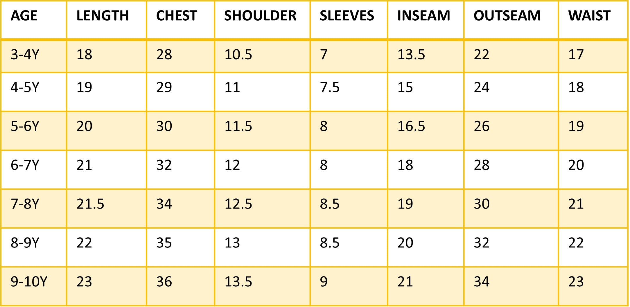 Size Chart
