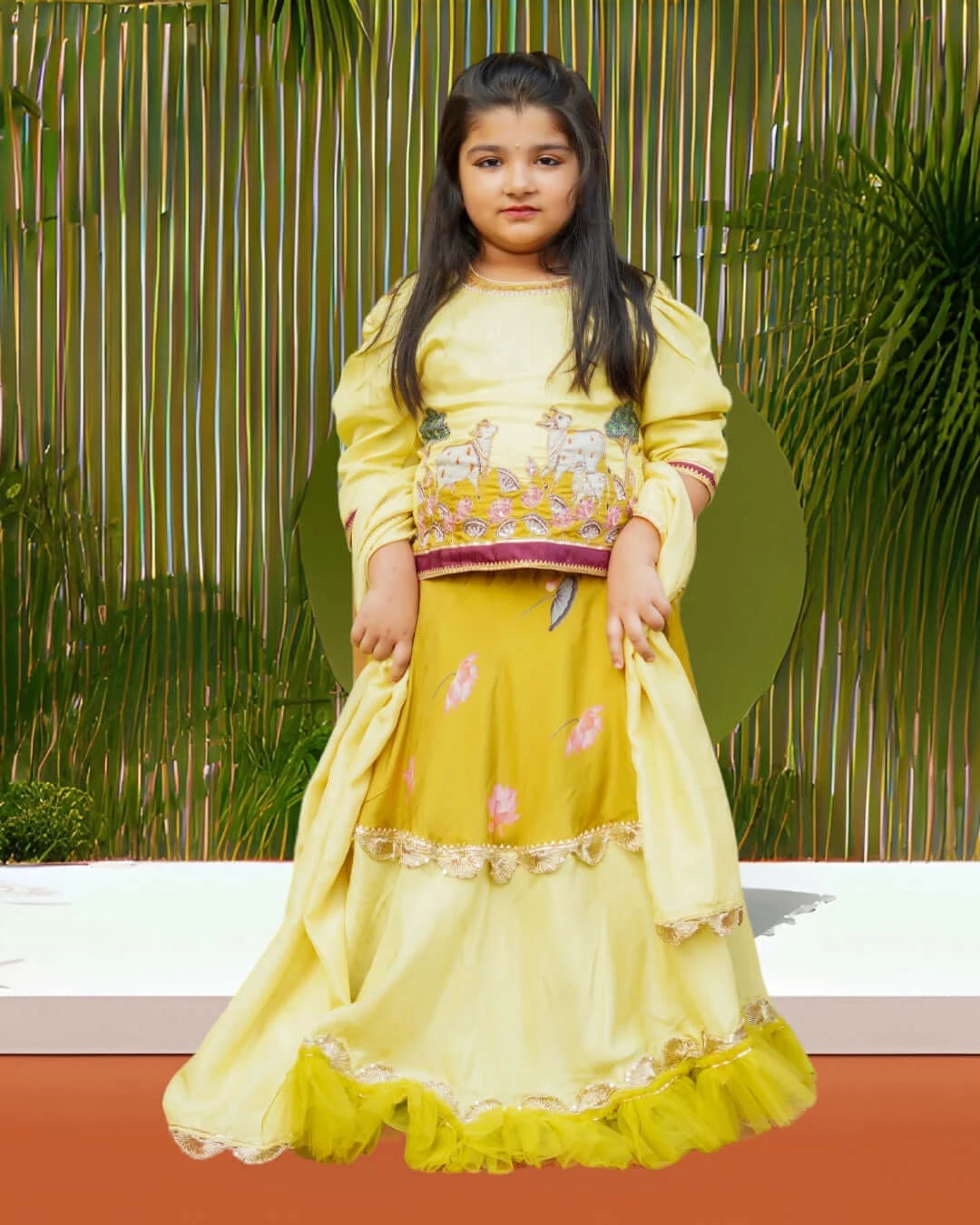 Mustard pichwayi Lehenga