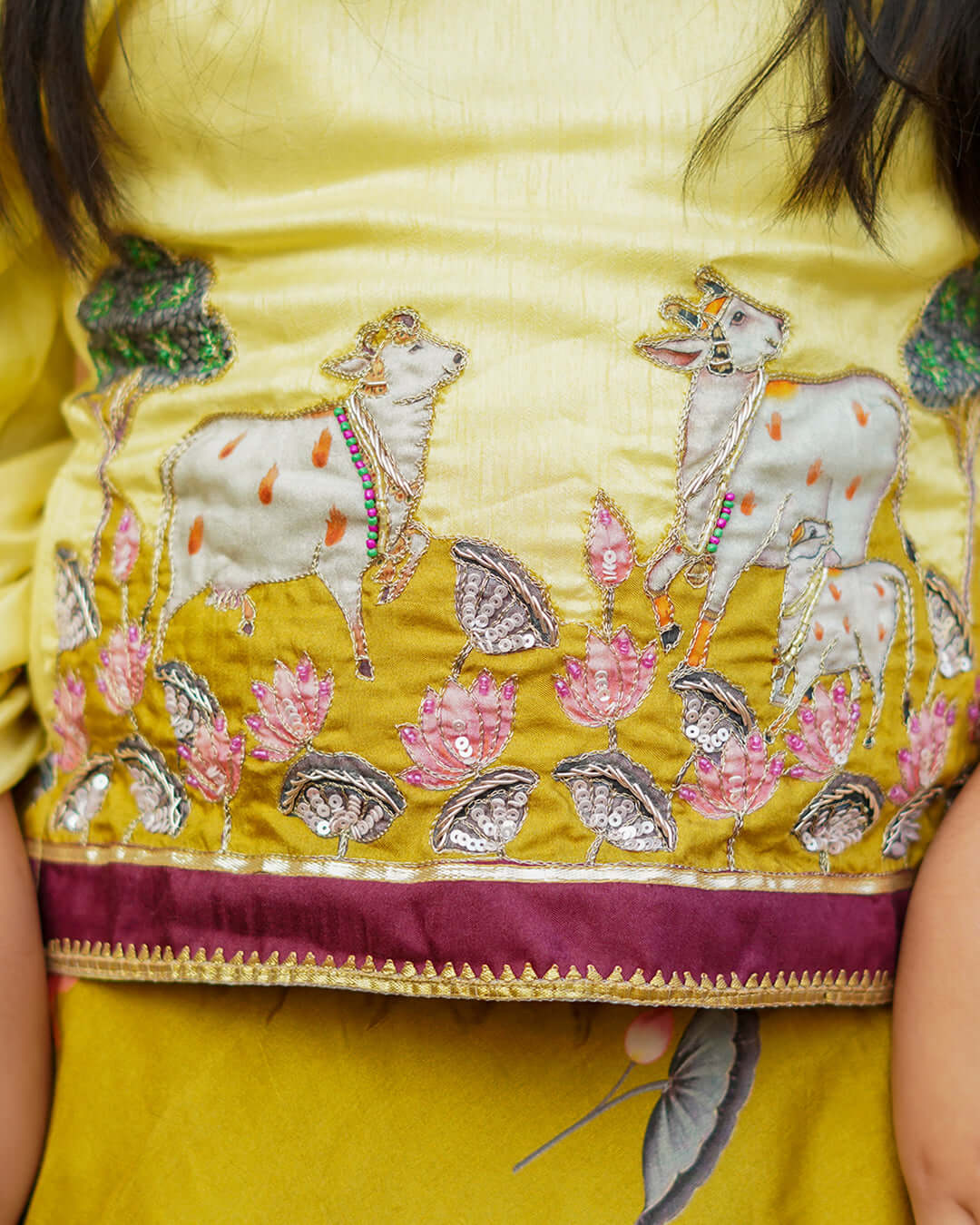 Mustard pichwayi Lehenga