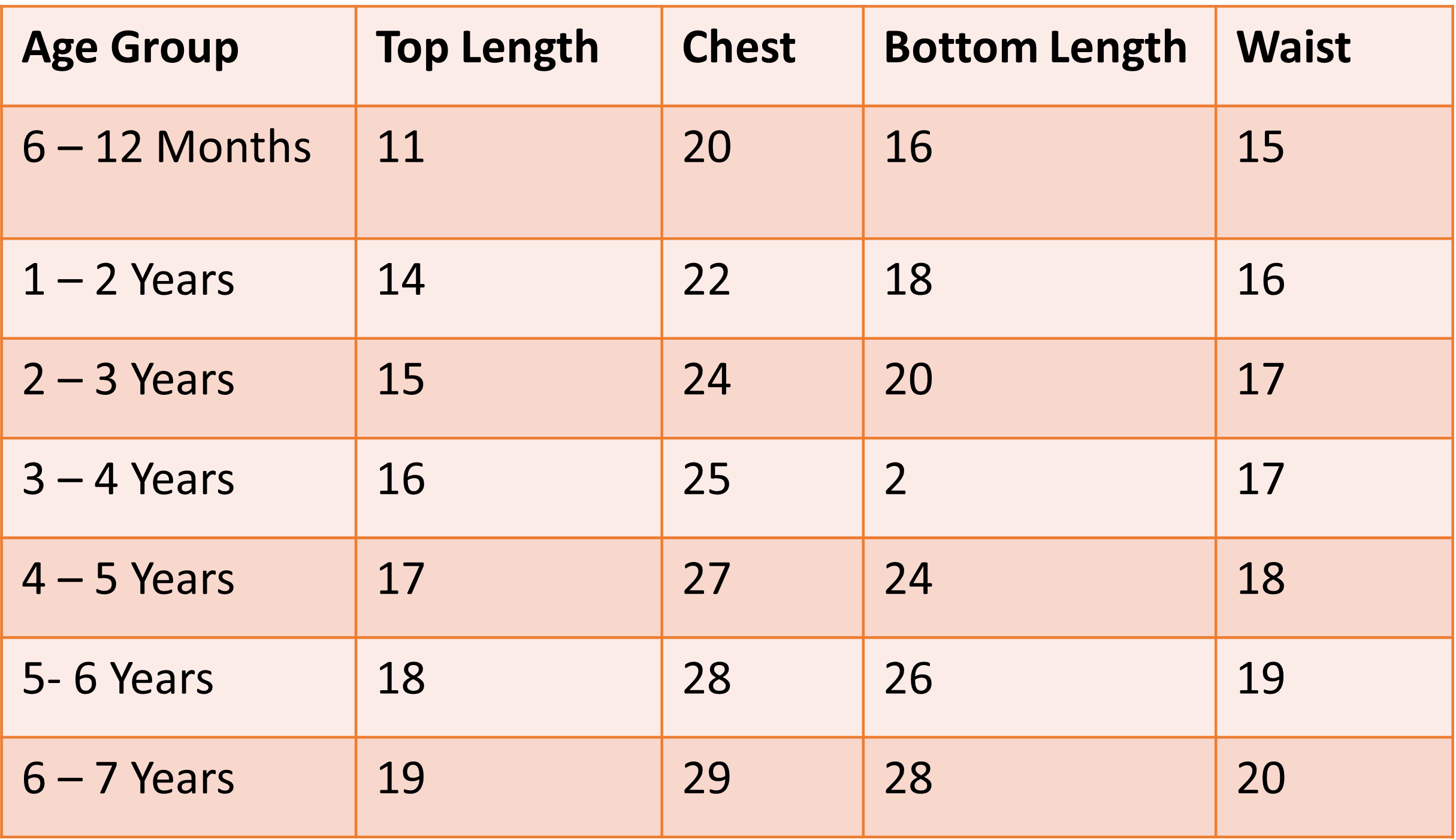 Size Chart