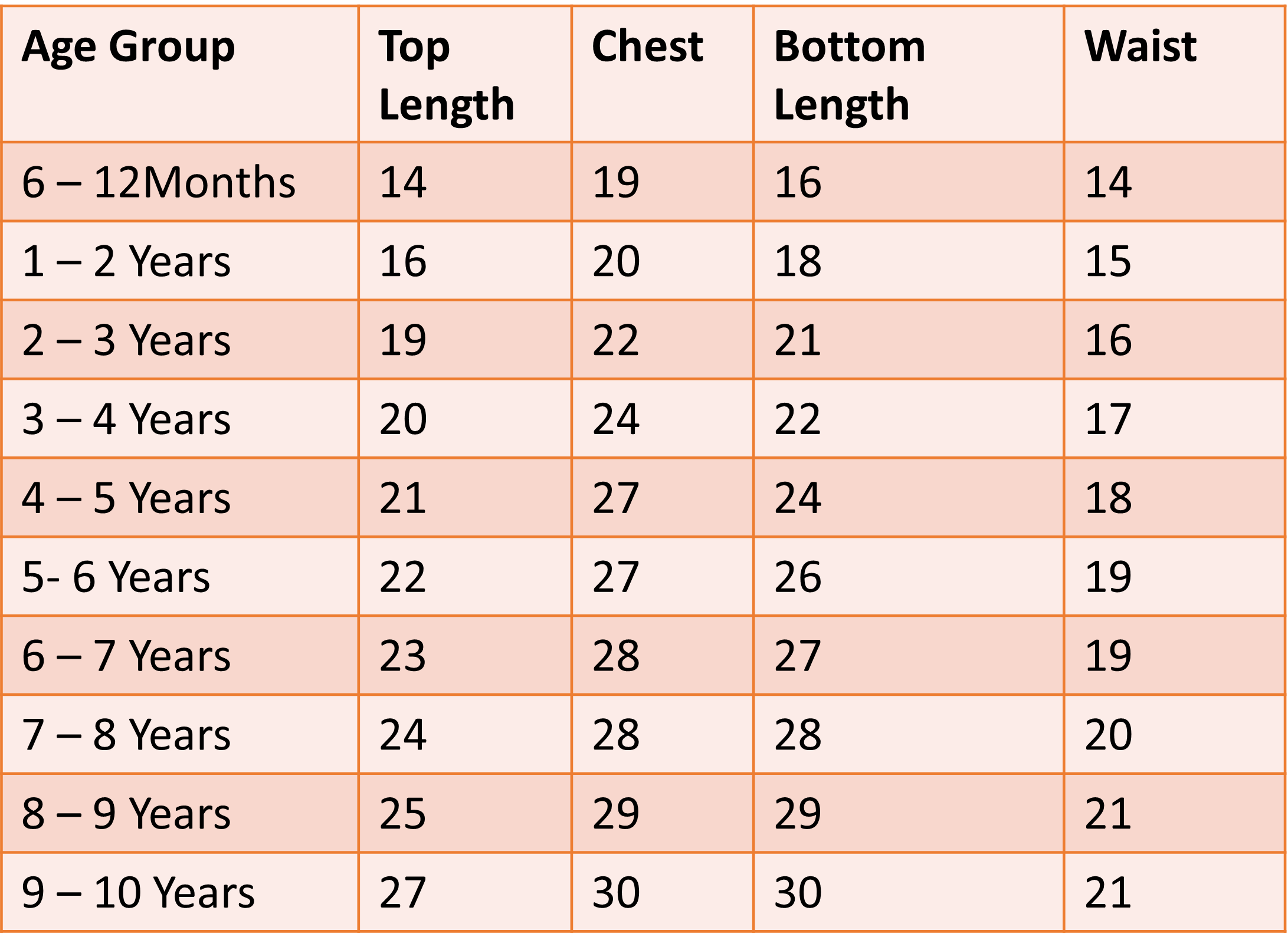 Size Chart