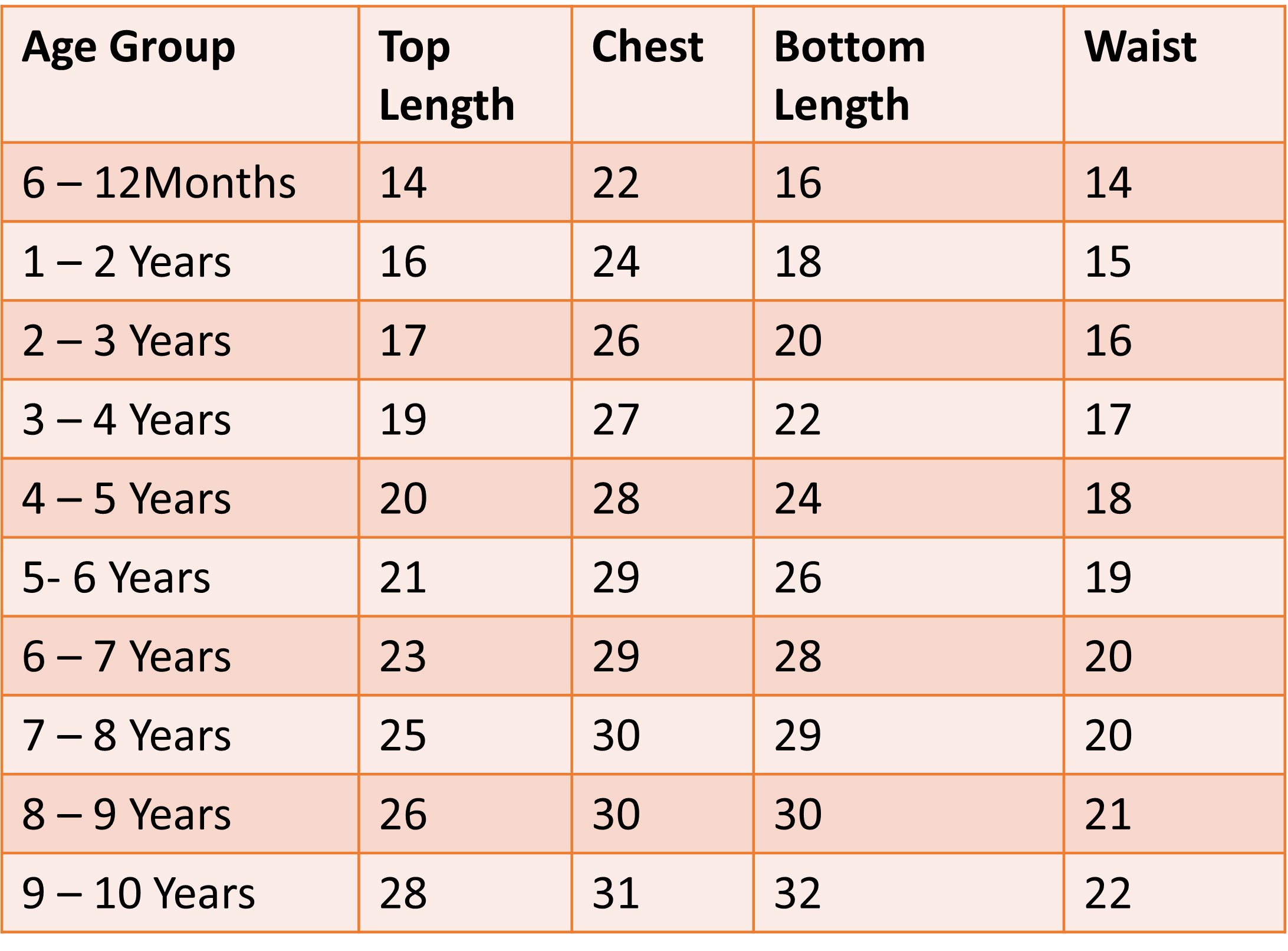 Size Chart