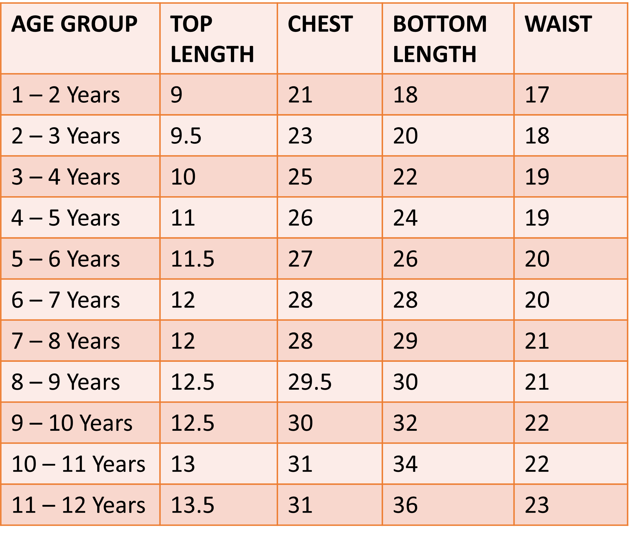 Size Chart