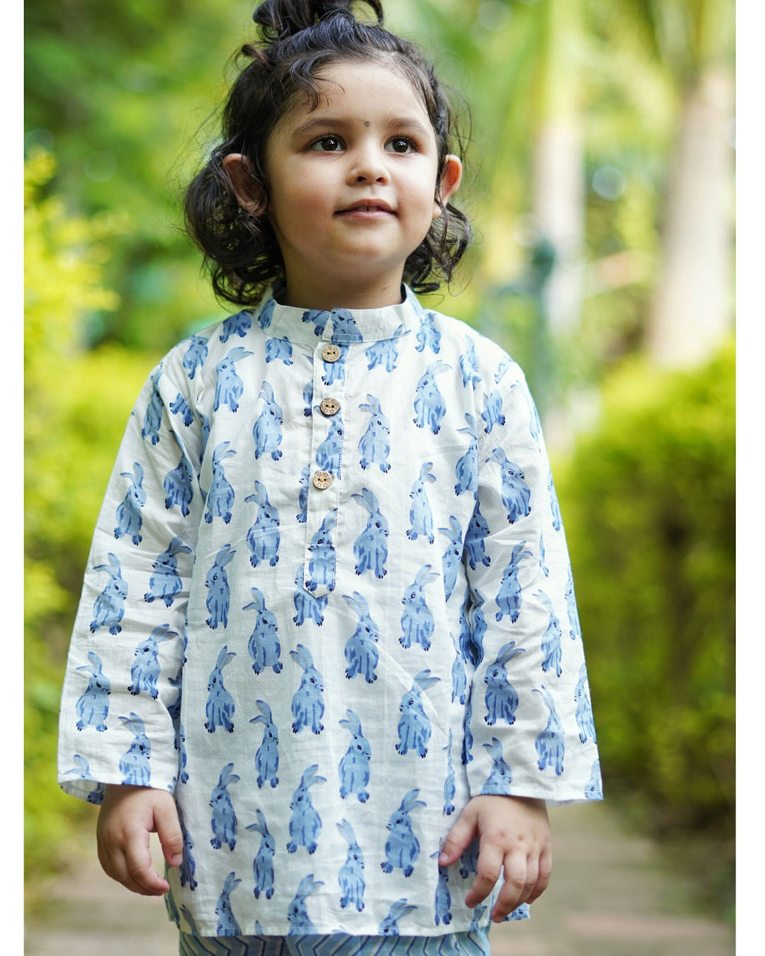 Boys and Girls Rabbit Print Kurta Set