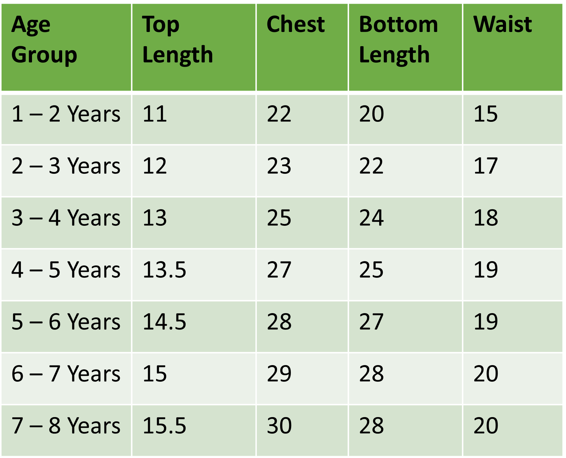 Size Chart
