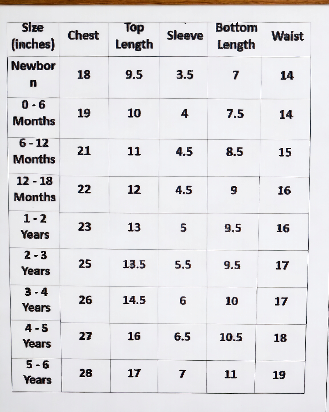 Size Chart