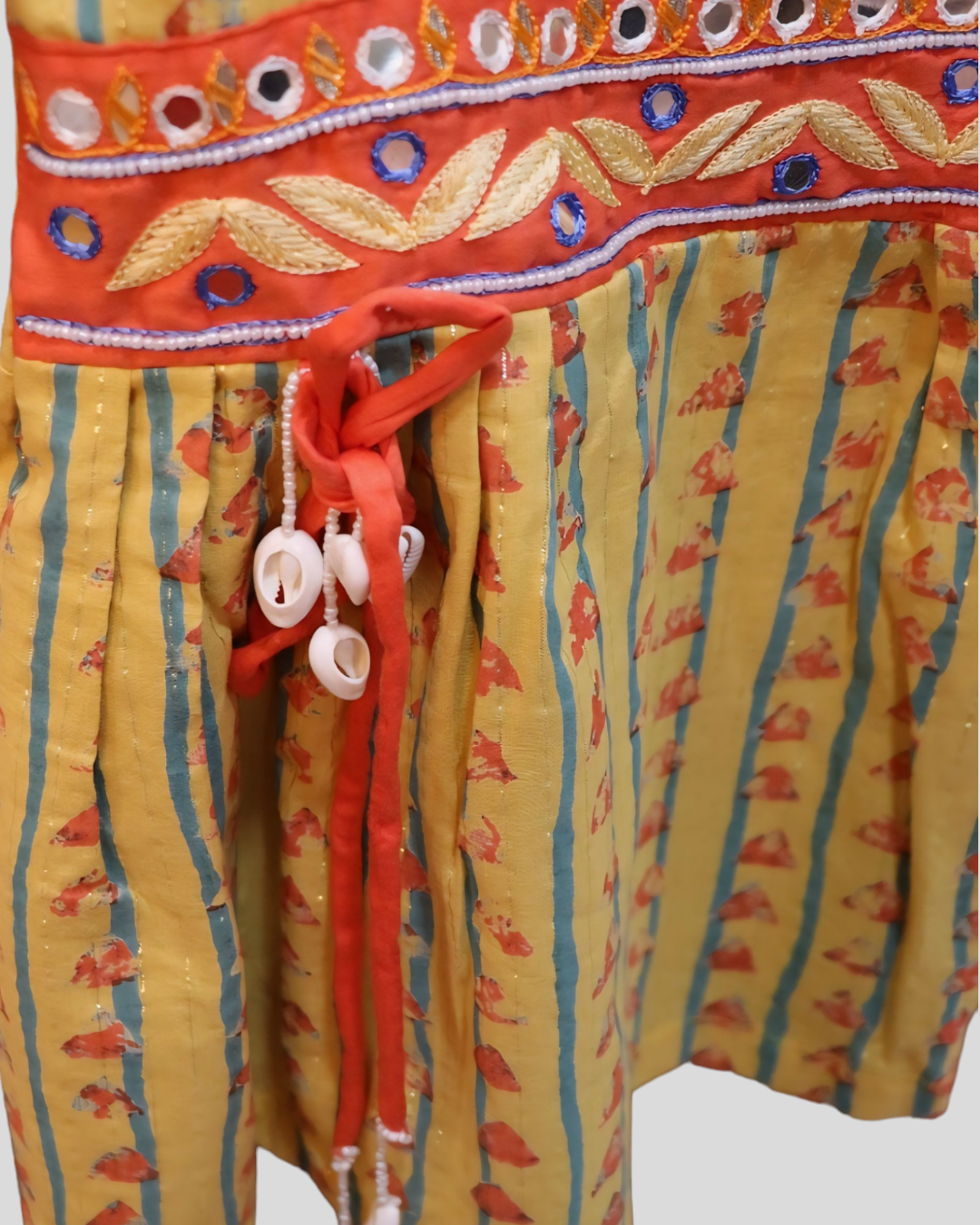 Girls mustard Peplom Style Kurti With Dhoti