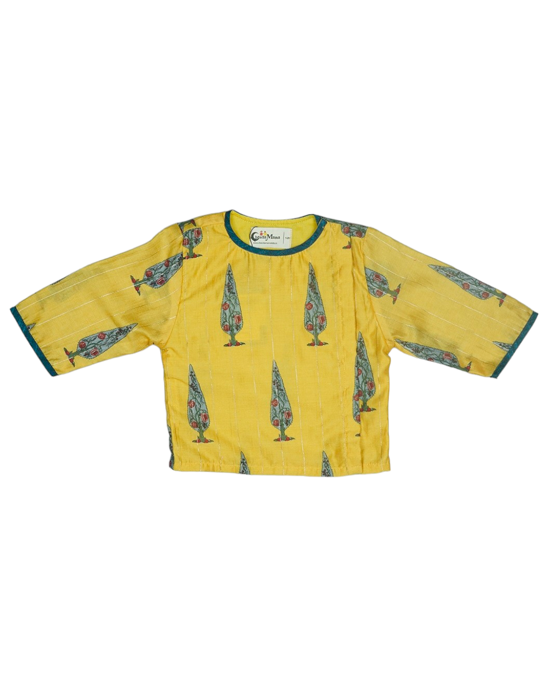 Baby Boy Mustard Floral Kurta With Dhoti And Pant