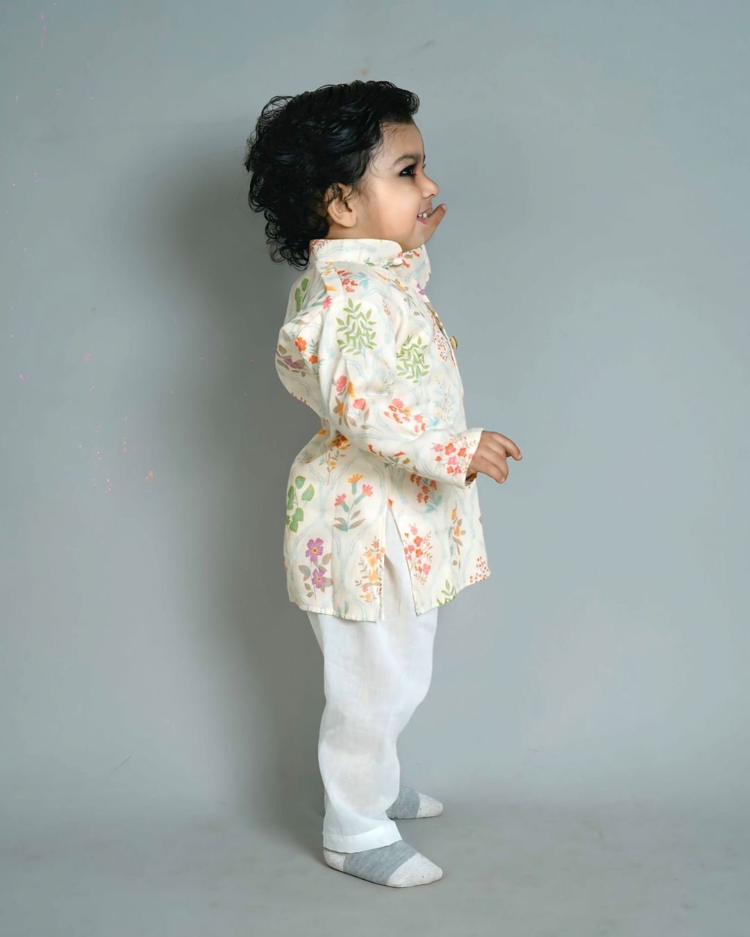 Baby Boy Muslin Floral Kurta Pyjama Set
