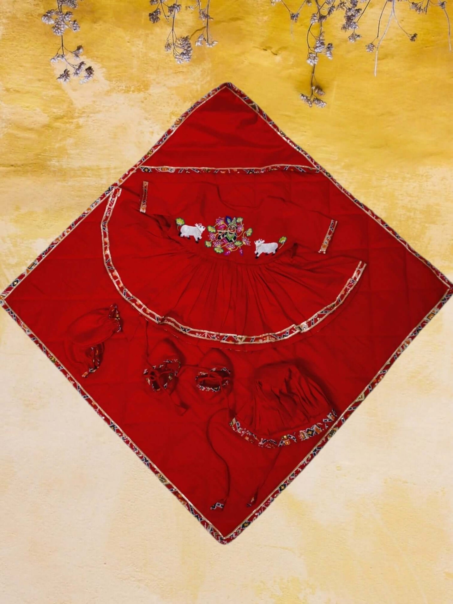 Red patola Jamna Sets for New Born Baby Girl