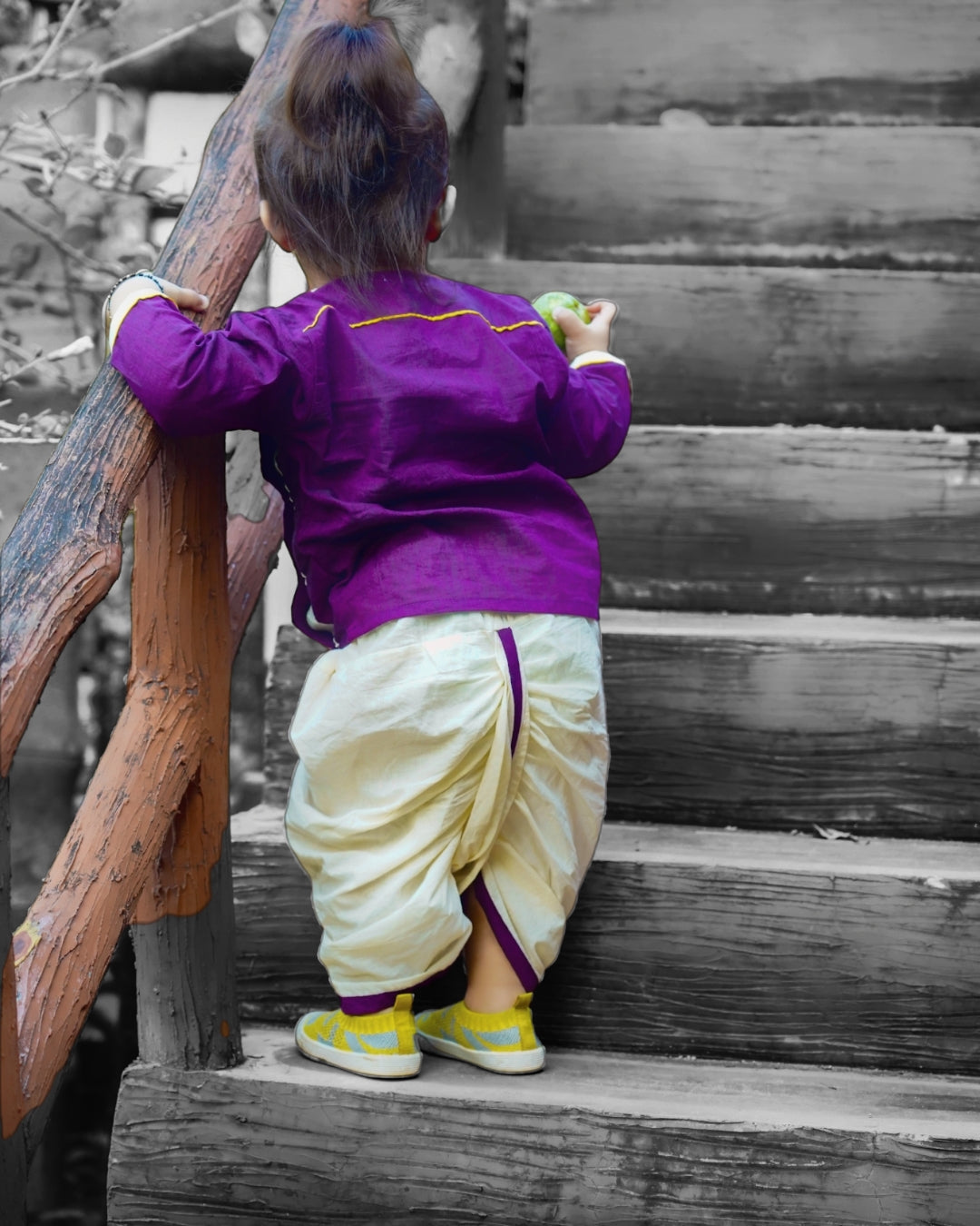 Bird Embroidery Dhoti Kurta Set For Baby Boy