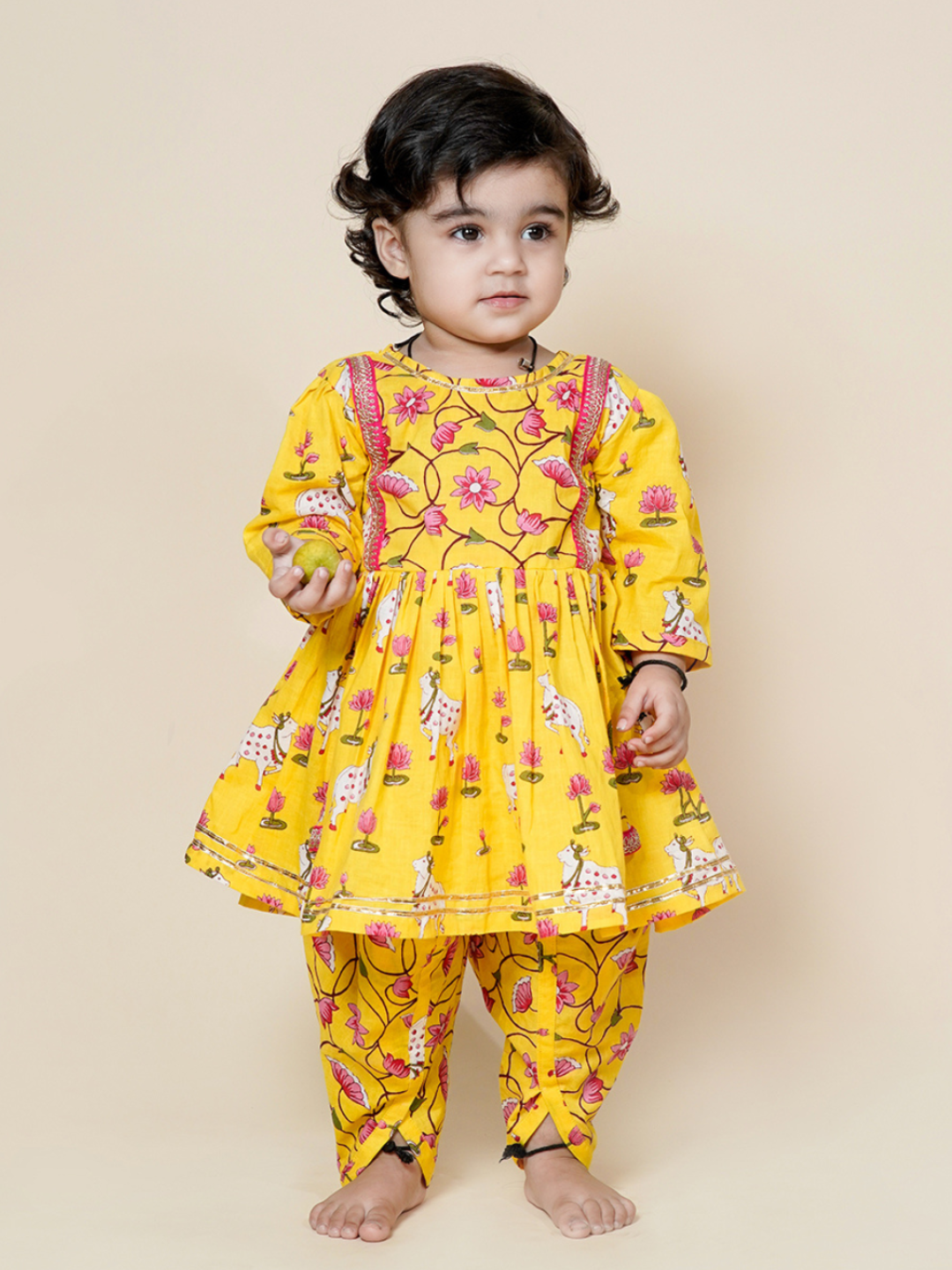Baby girl yellow ethnic set