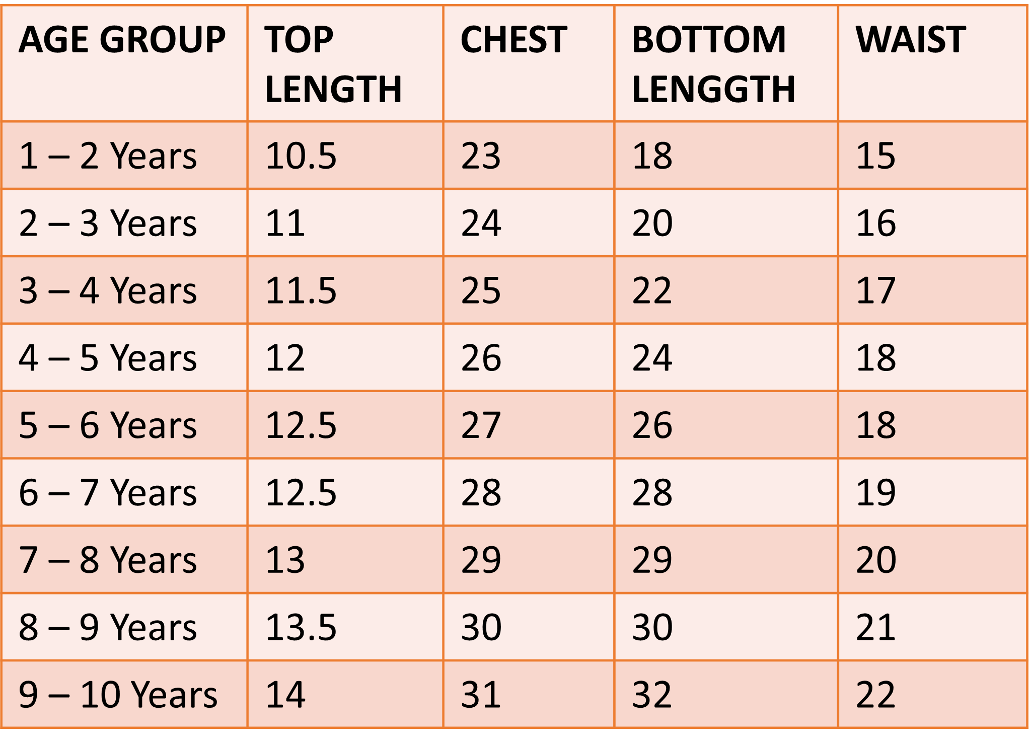 Size Chart