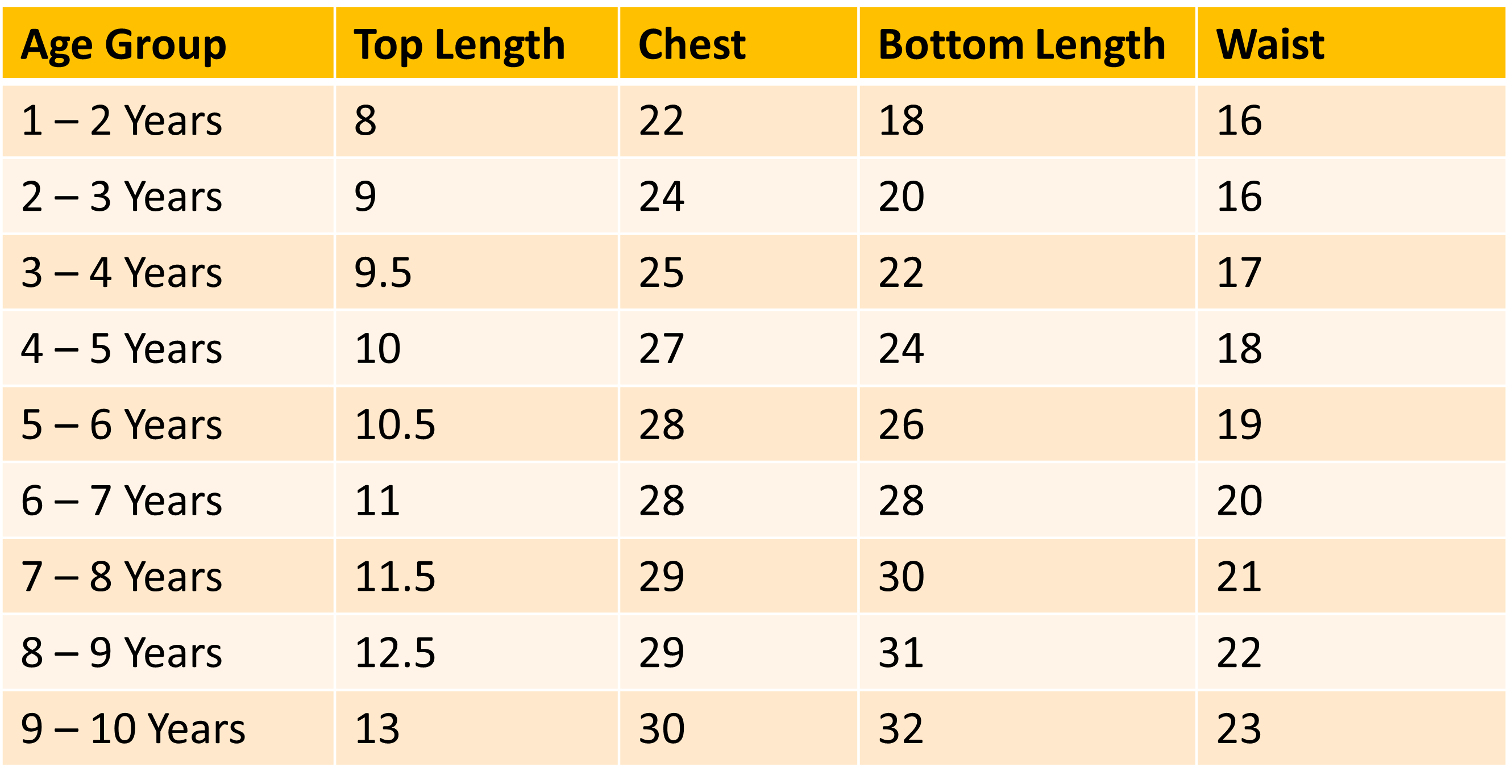 Size Chart