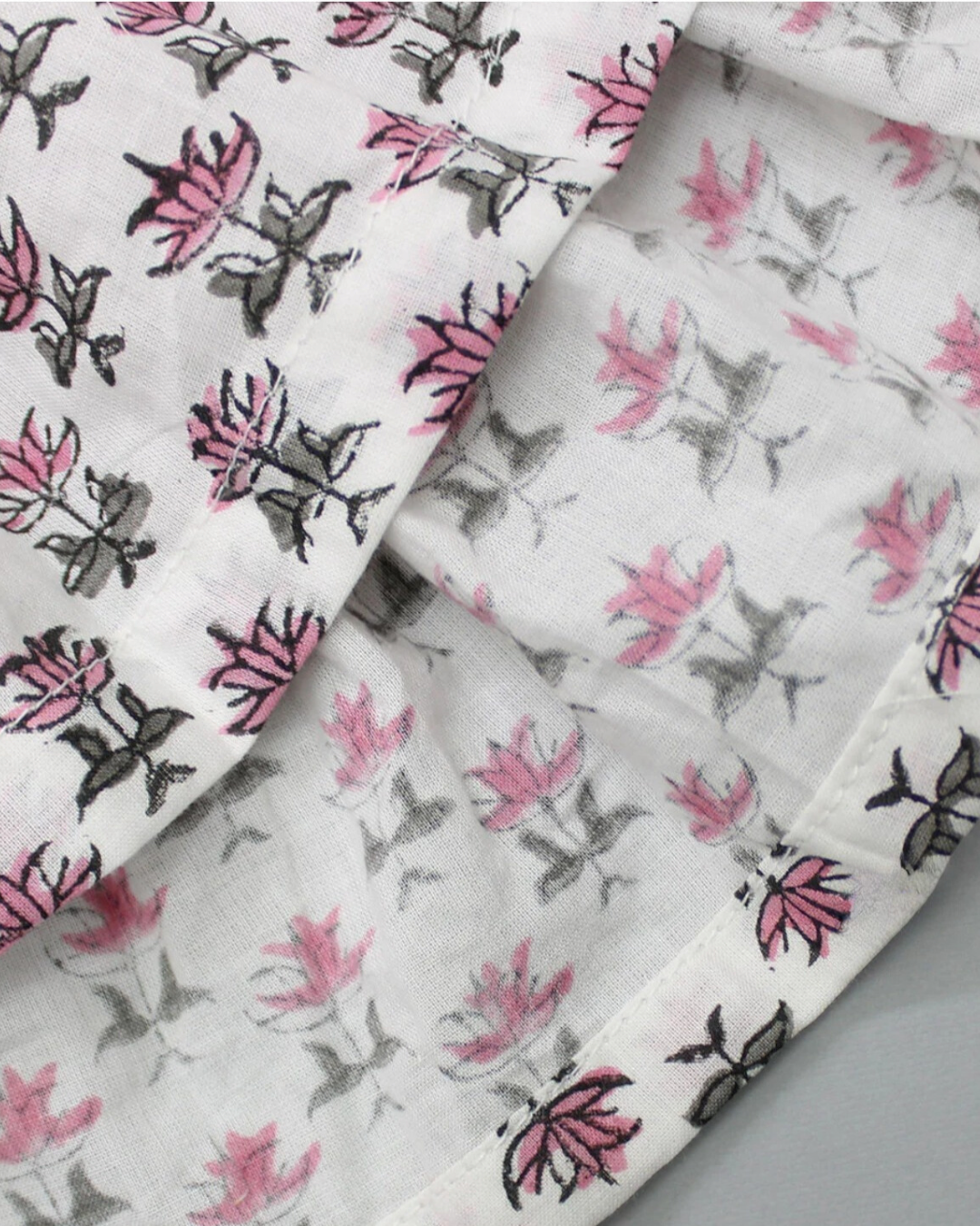 Lotus print Hand block print kurti with pant