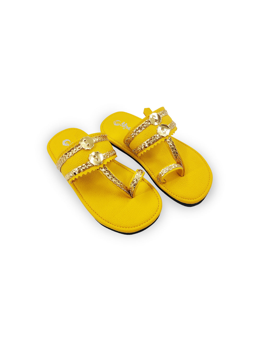 Girls Yellow Ethnic kolhapuri Comfort Sandal
