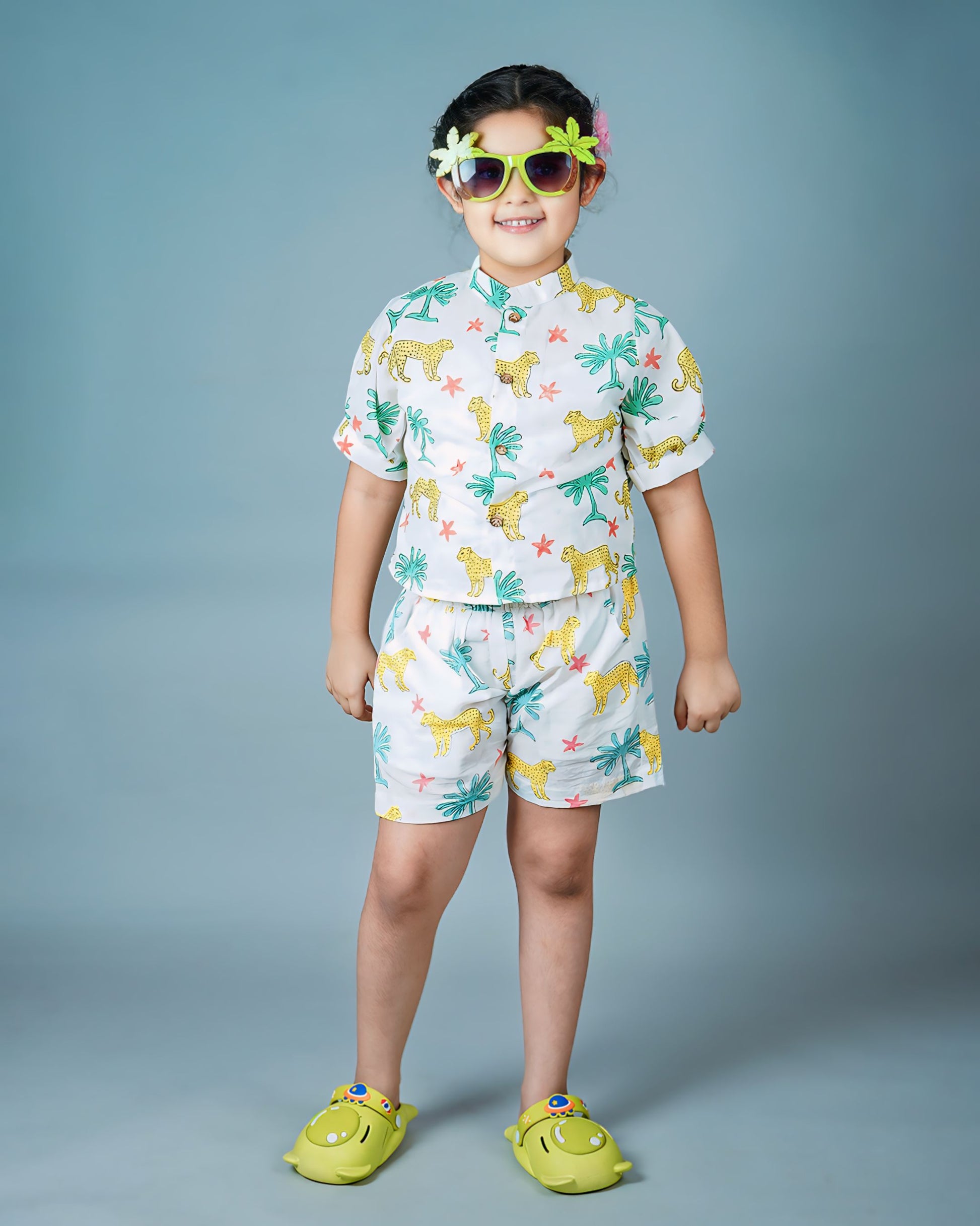 Hand-Block Printed Summer Casual Wear Top And Shorts