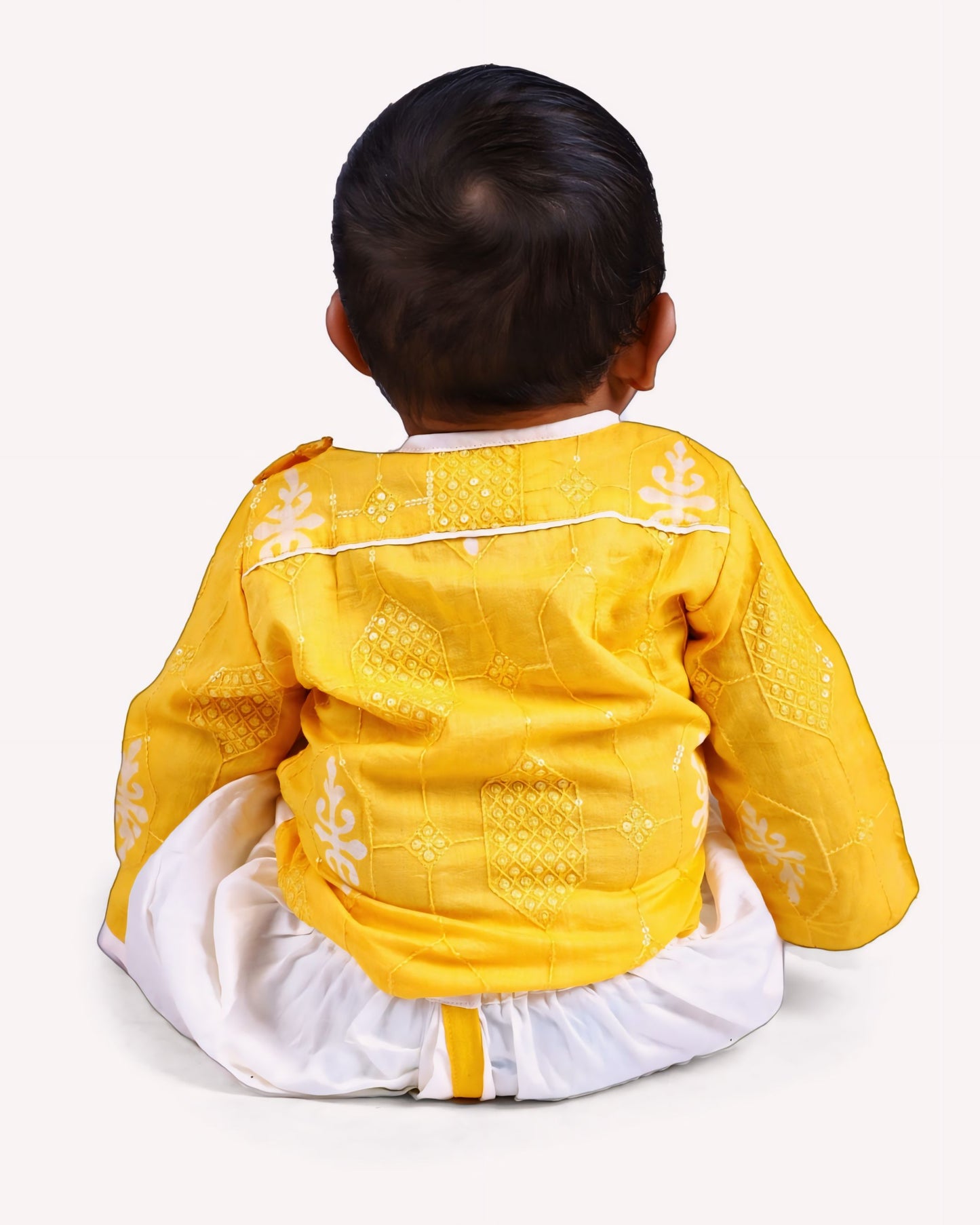 Baby Boy Marigold Embroidered kurta With Dhoti