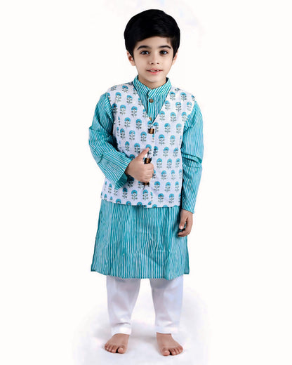 Boys  Kurta With Jacket And Pyjama