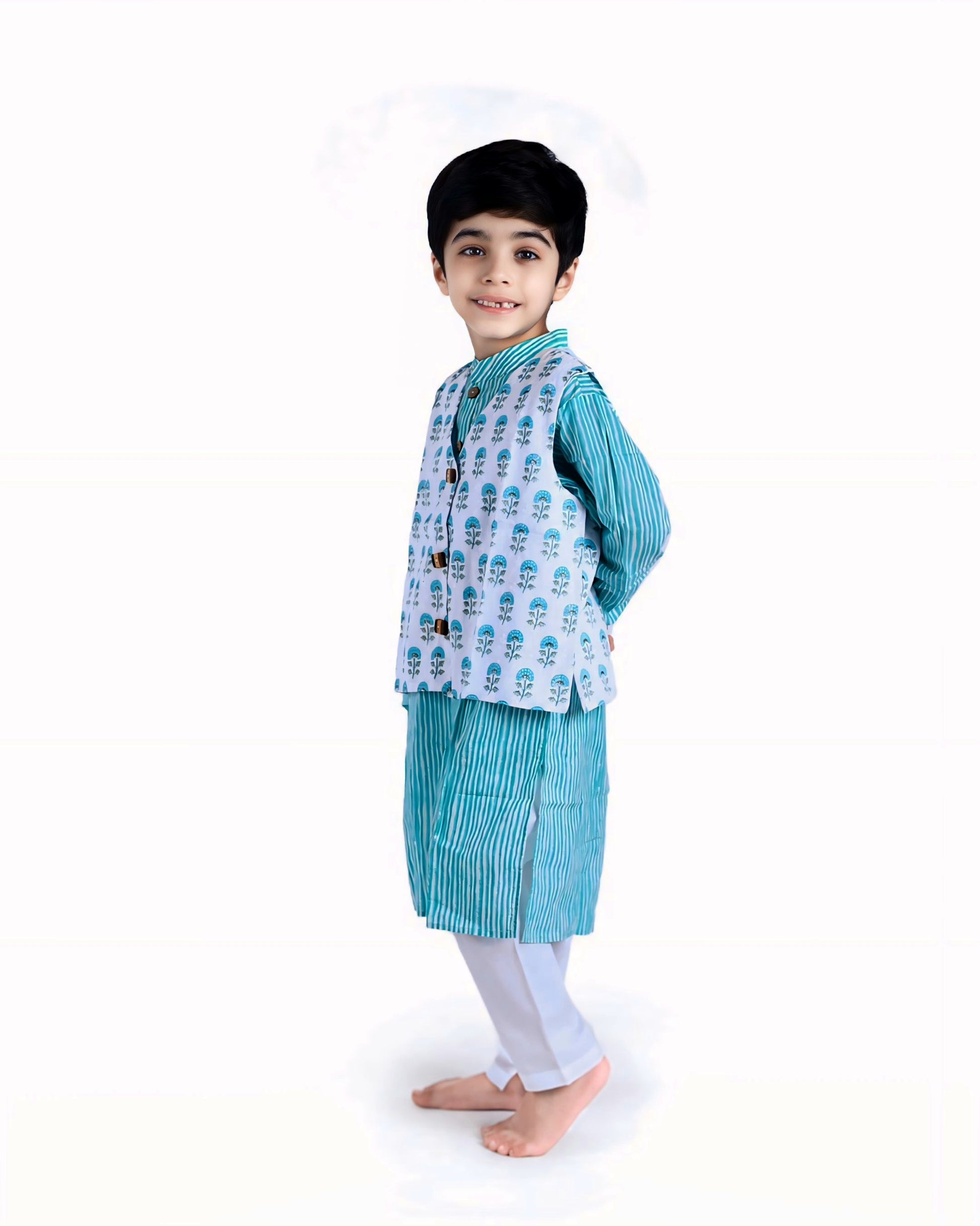 Boys  Kurta With Jacket And Pyjama