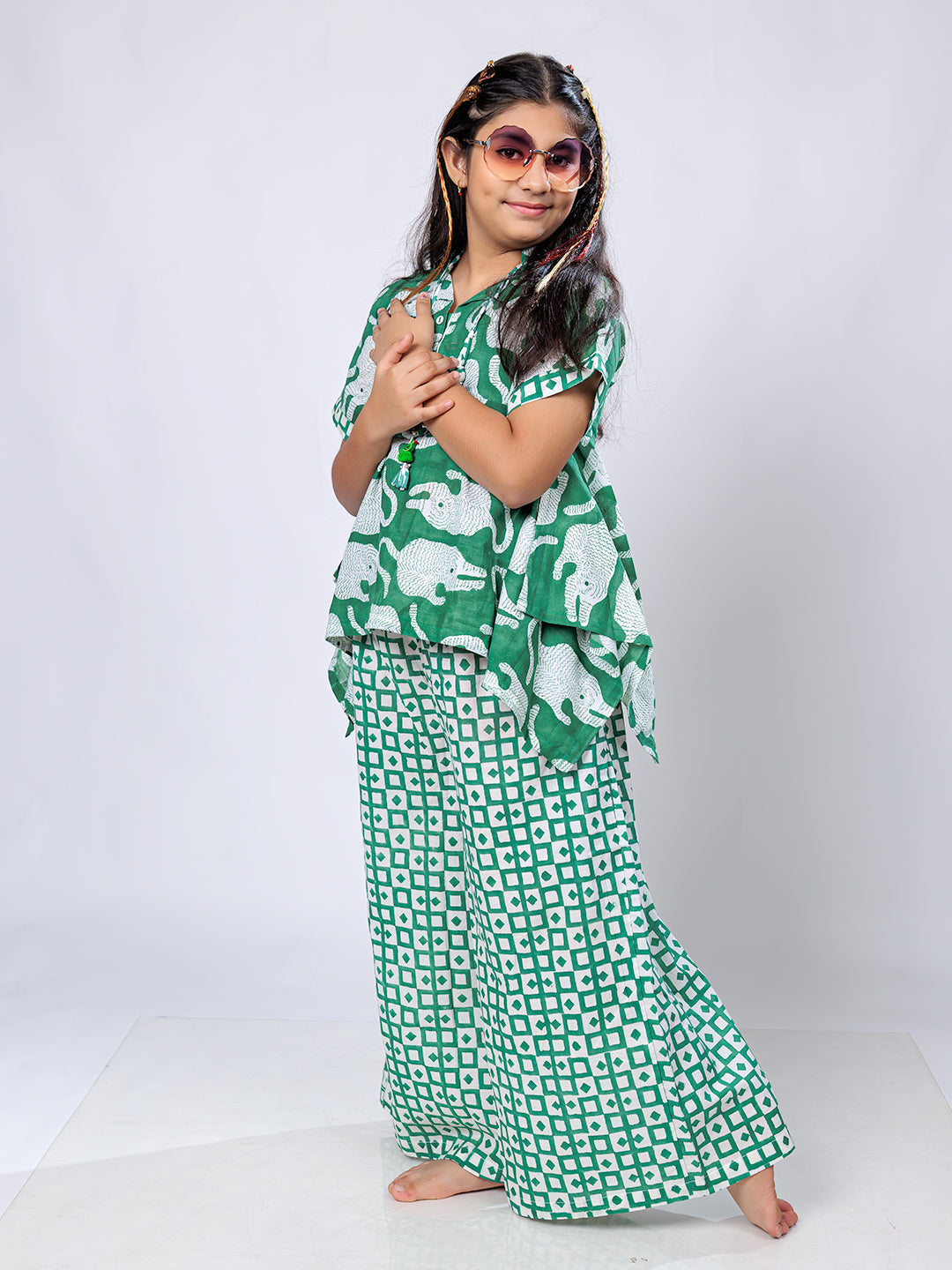 Block Print Vibes: Stylish Cotton Co-Ord Set for Girls