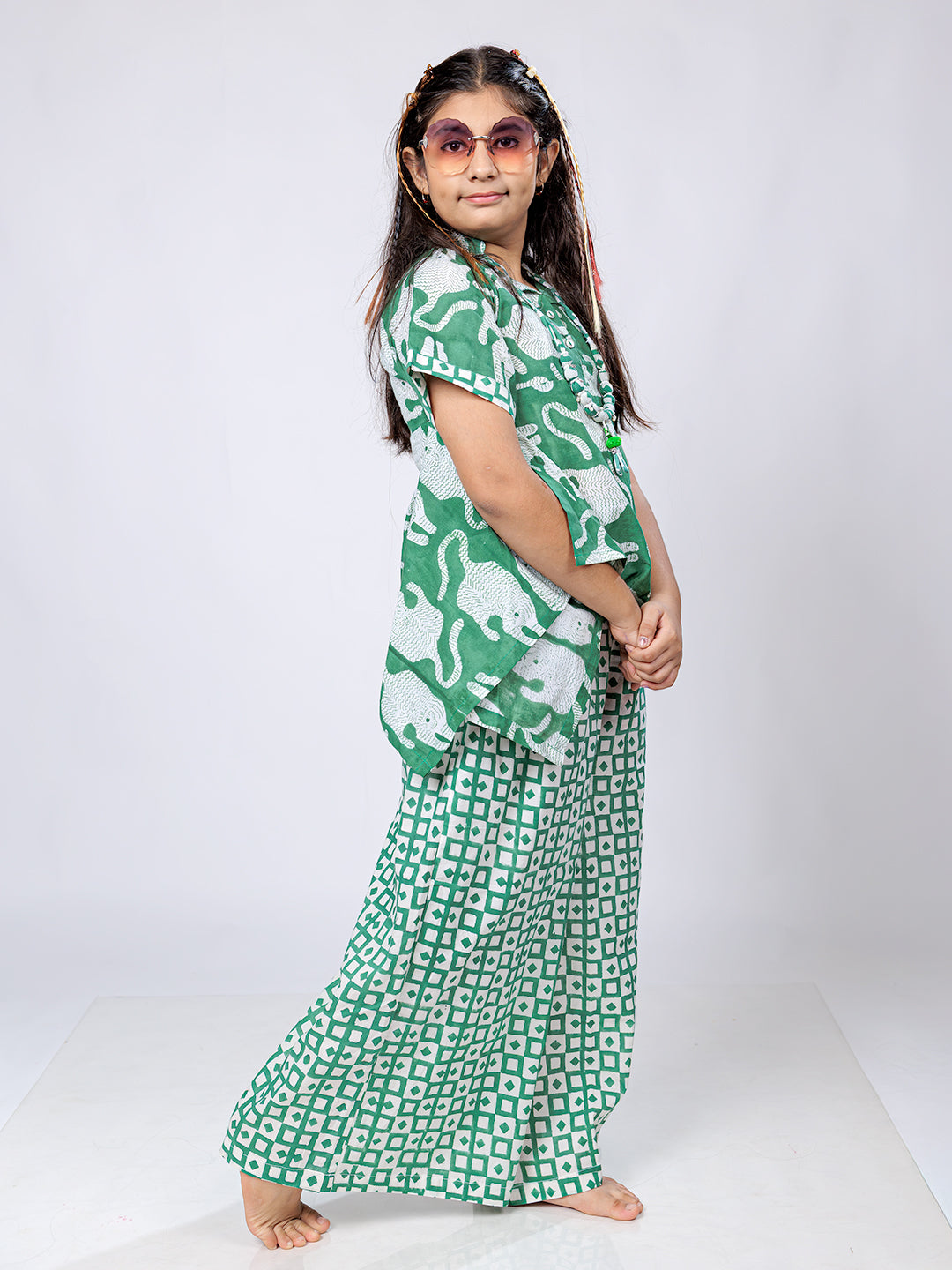 Block Print Vibes: Stylish Cotton Co-Ord Set for Girls