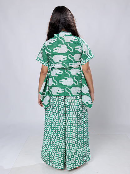 Block Print Vibes: Stylish Cotton Co-Ord Set for Girls