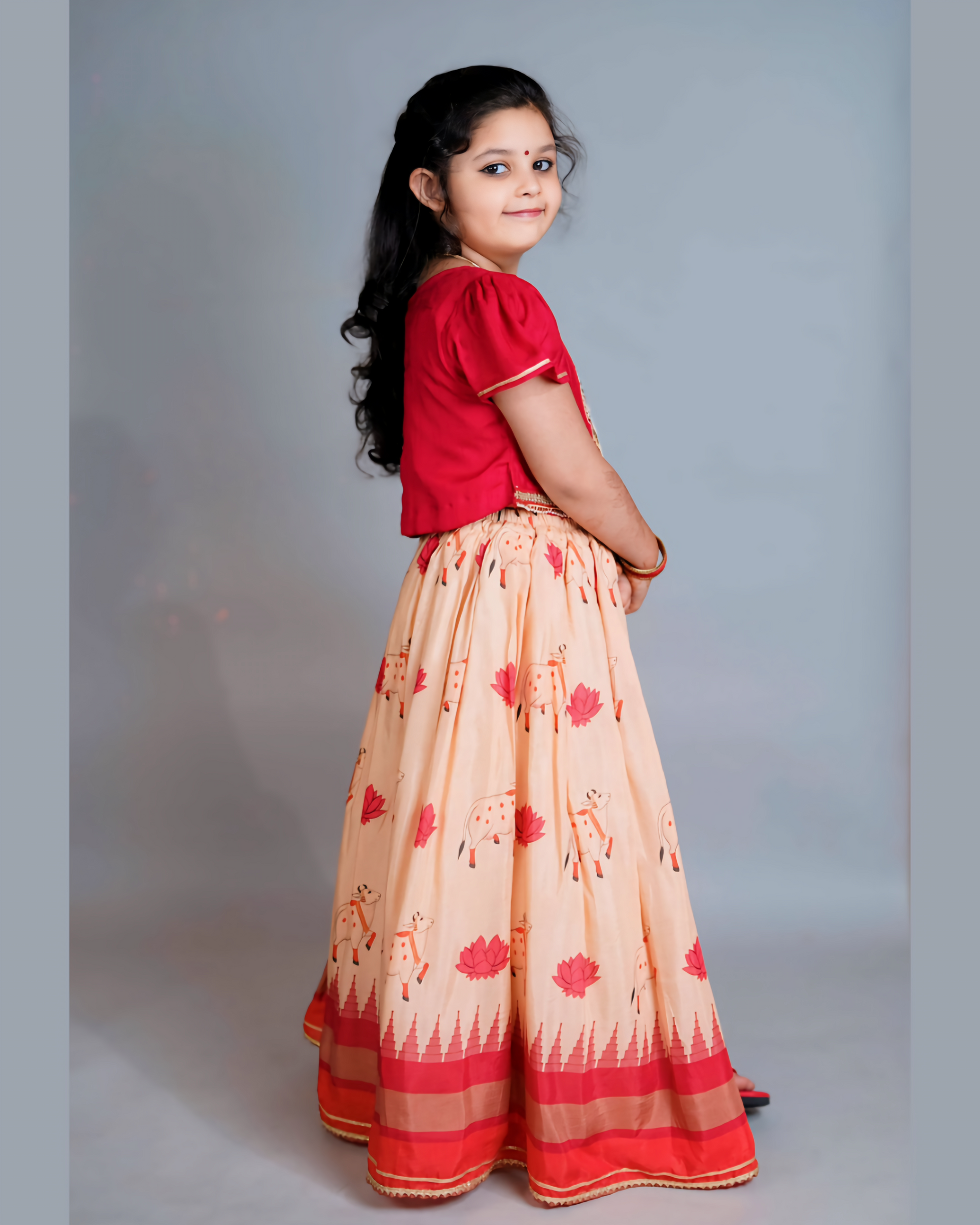 Girls Lord Krishna Pichwai Lehenga