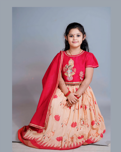 Girls Lord Krishna Pichwai Lehenga