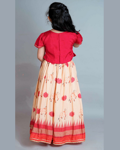 Girls Lord Krishna Pichwai Lehenga